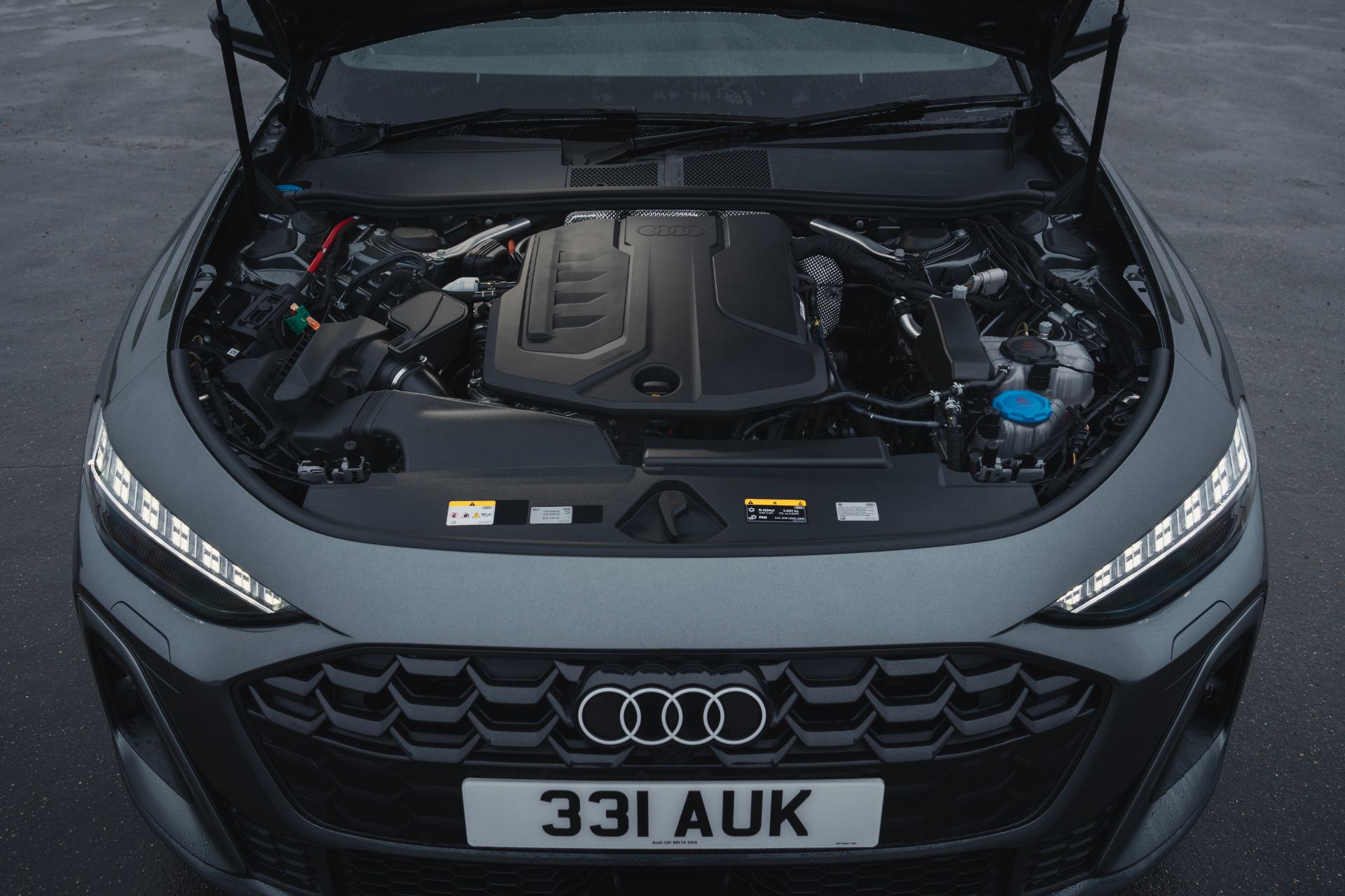 2026 audi a5 saloon e hybrid engine bay front view