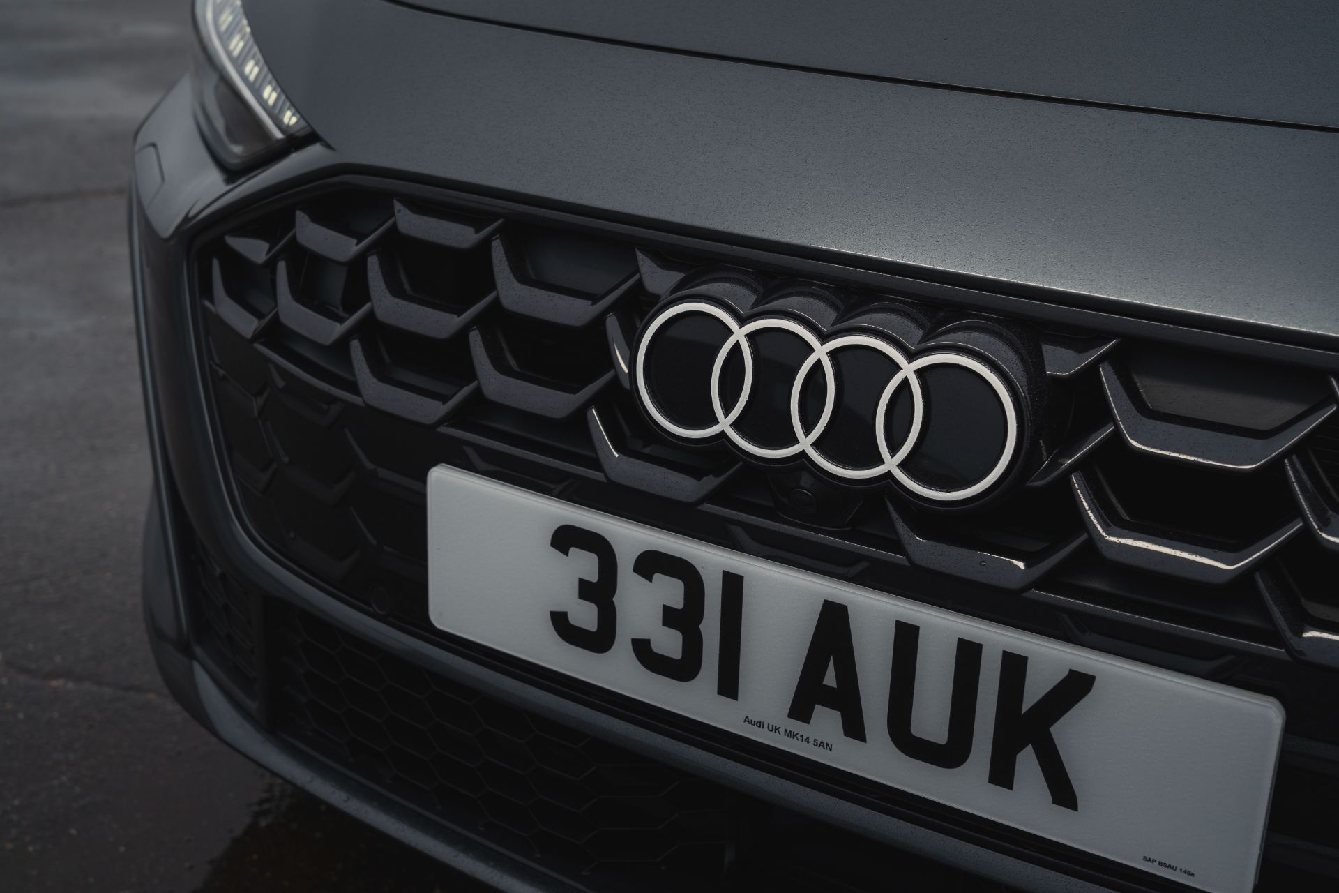2026 audi a5 saloon e hybrid grille badge grey