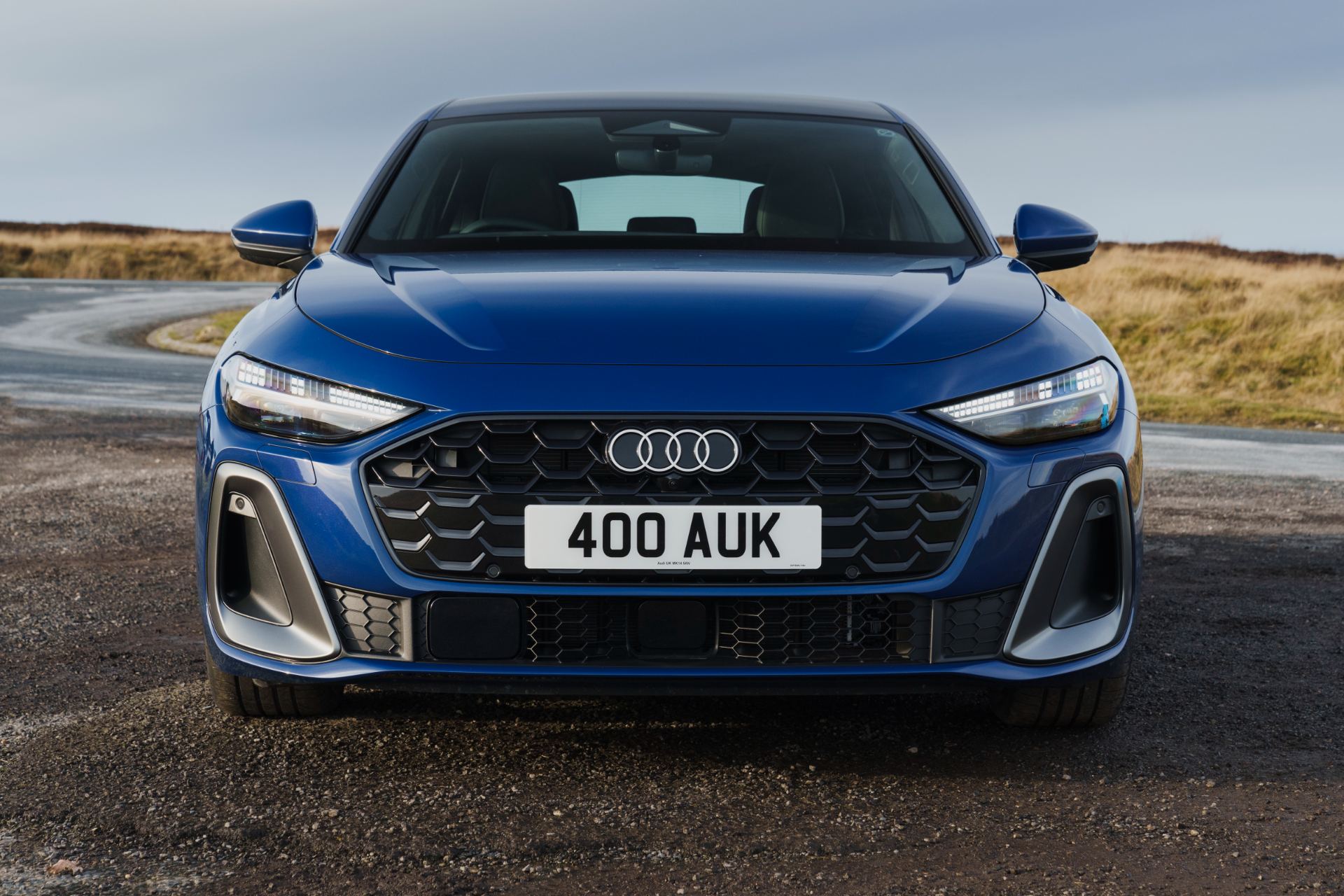 audi a5 saloon front blue