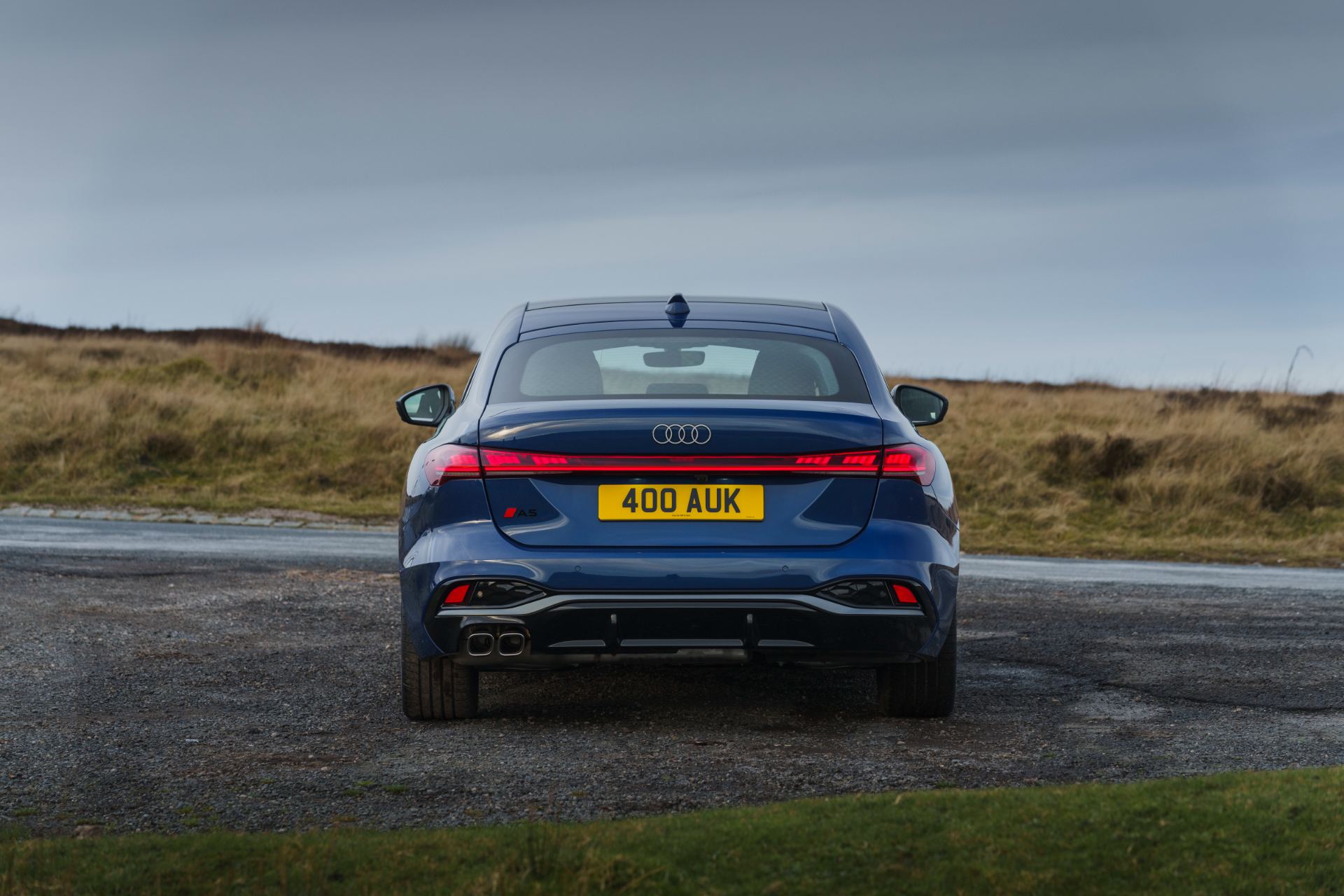 audi a5 saloon rear blue