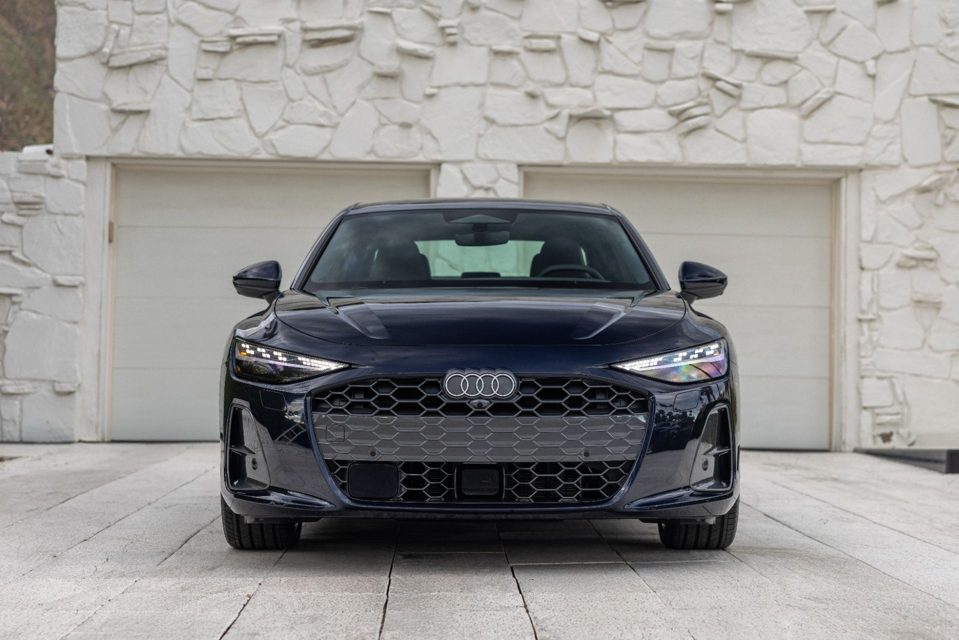 2026 audi a6 front garage dark blue