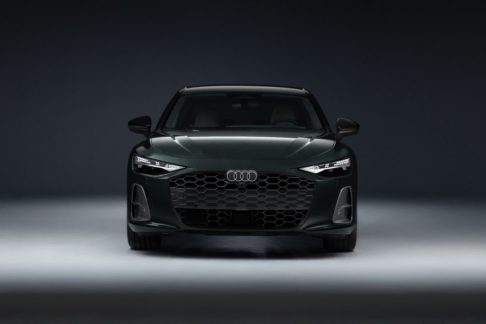 2026 audi a6 front studio midnight green