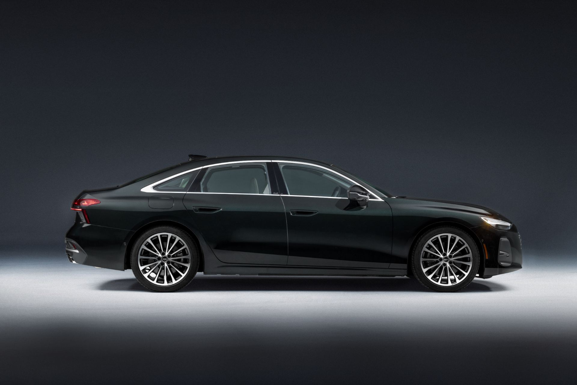 2026 audi a6 side profile studio midnight green