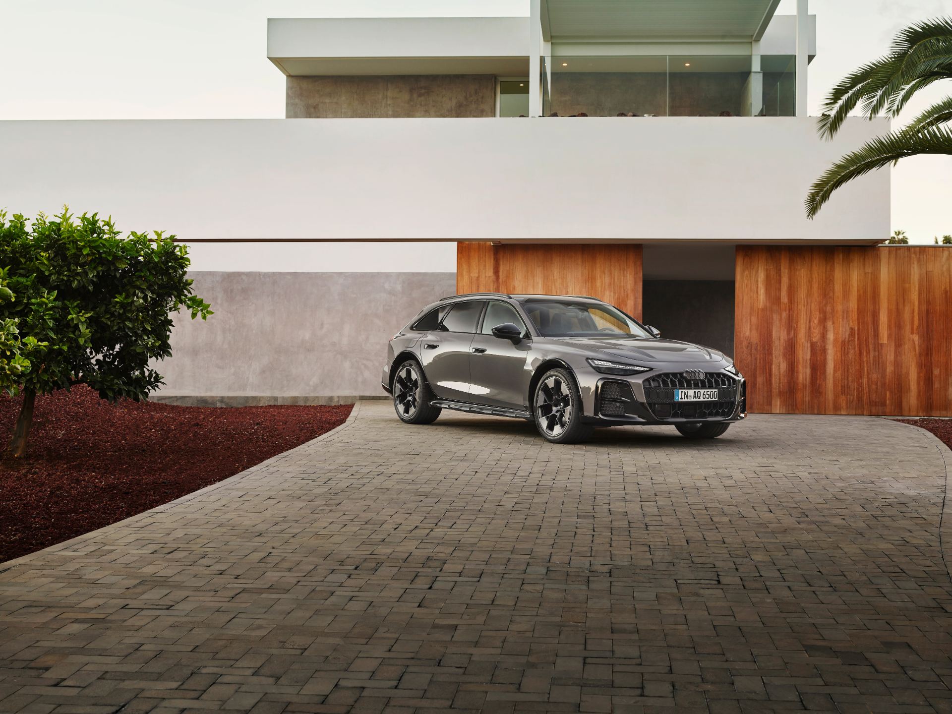 2026 audi a6 allroad front three quarter villa grey
