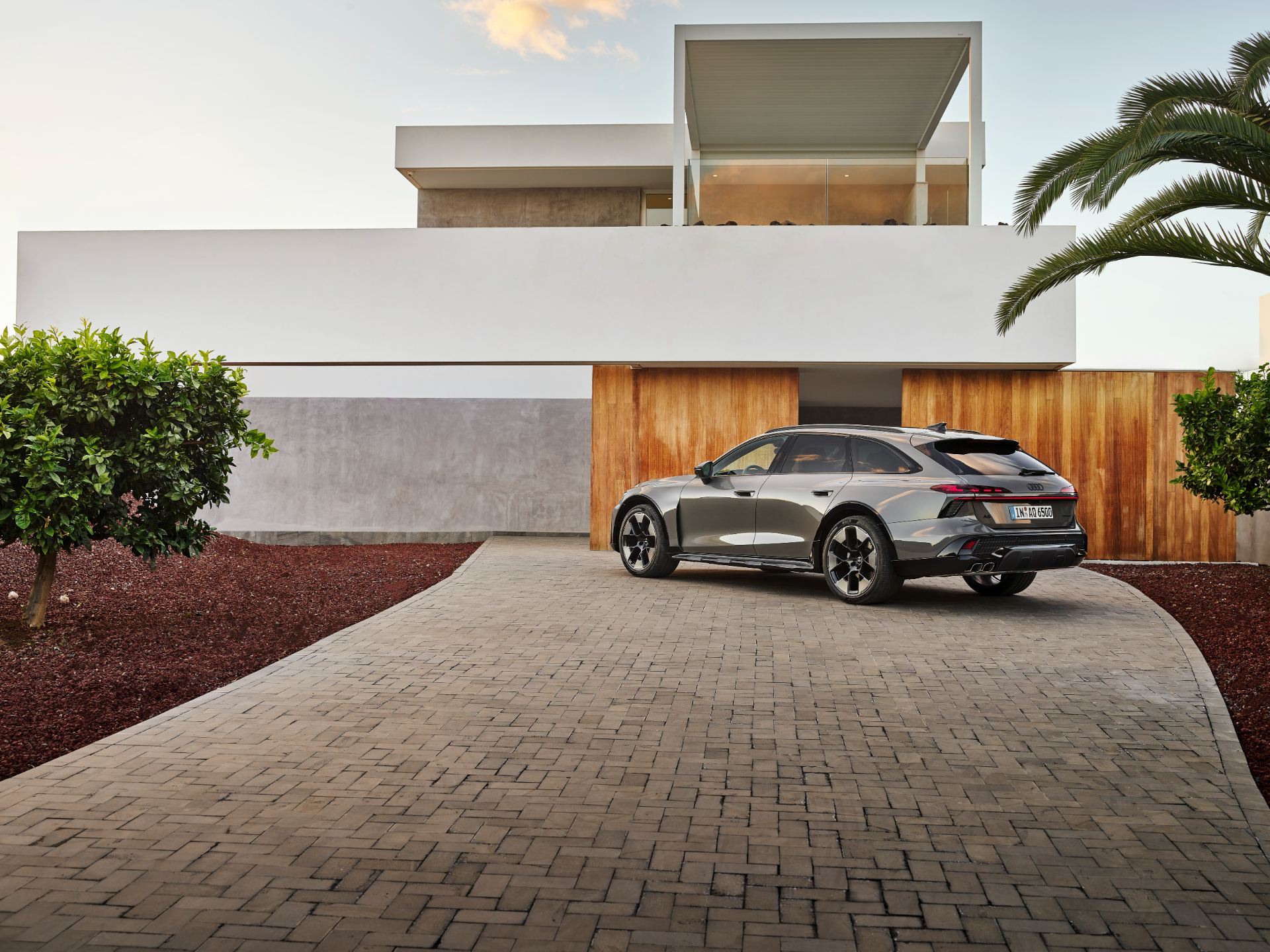 2026 audi a6 allroad rear three quarter villa grey