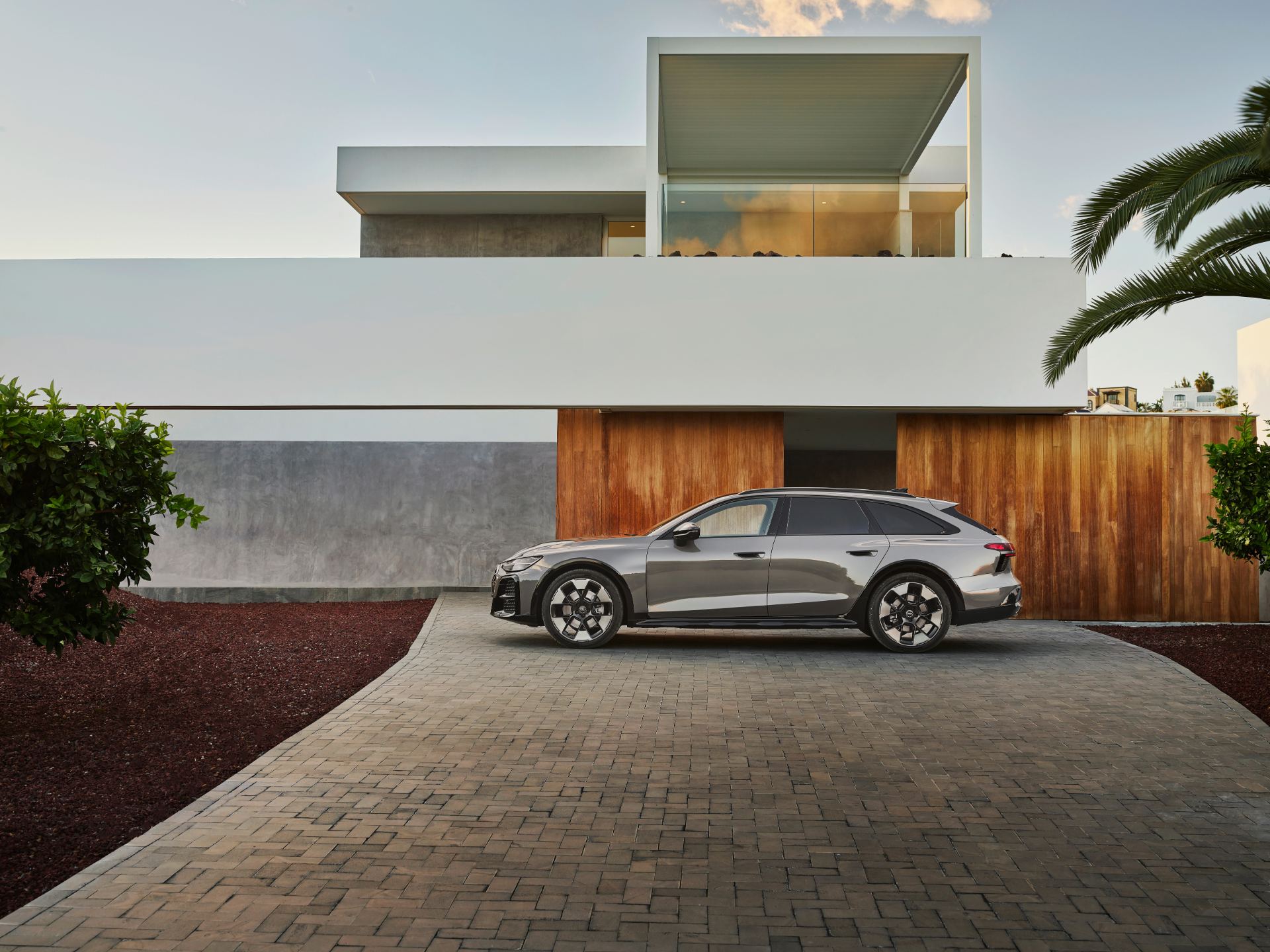 2026 audi a6 allroad side profile villa grey