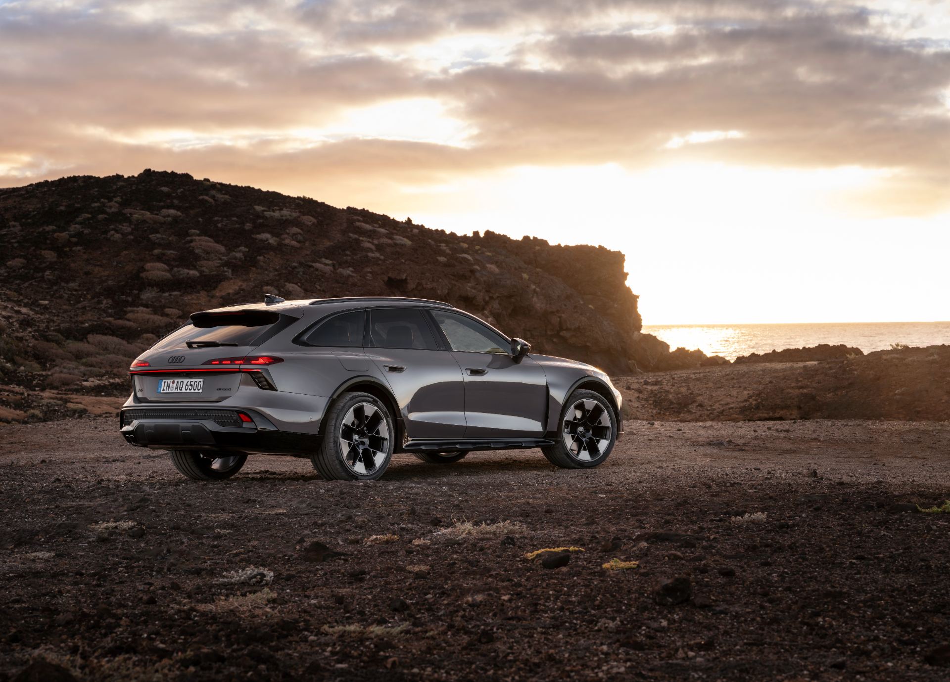 2026 audi a6 allroad rear three quarter sunset grey