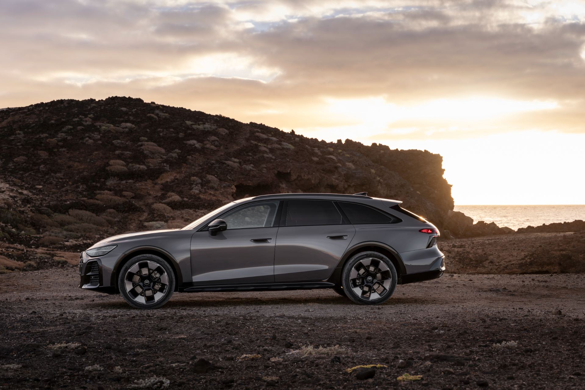 2026 audi a6 allroad side profile sunset grey
