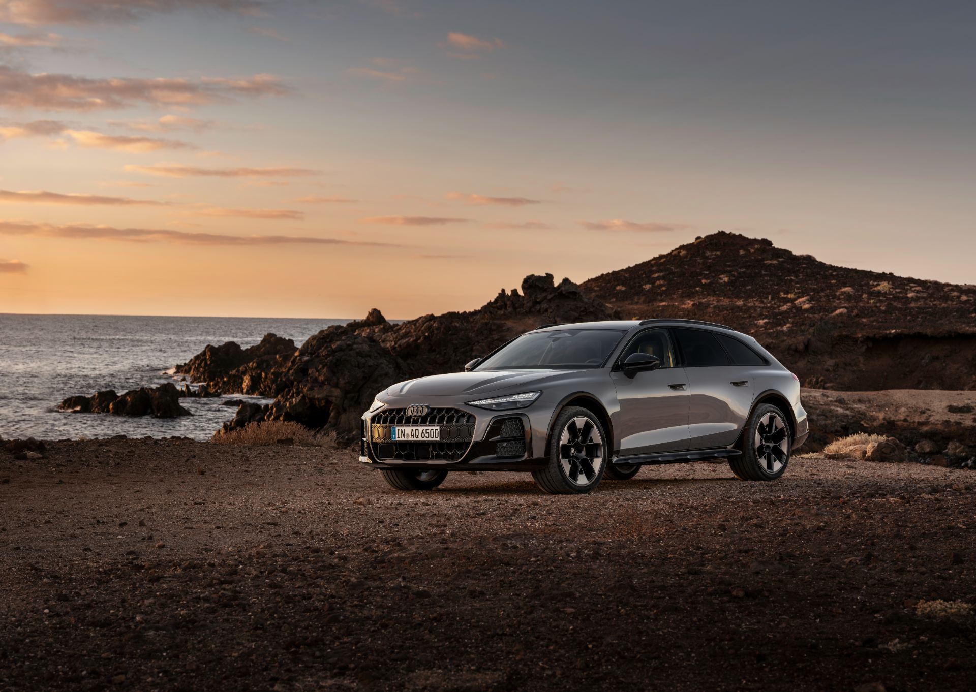 2026 audi a6 allroad front three quarter coast grey