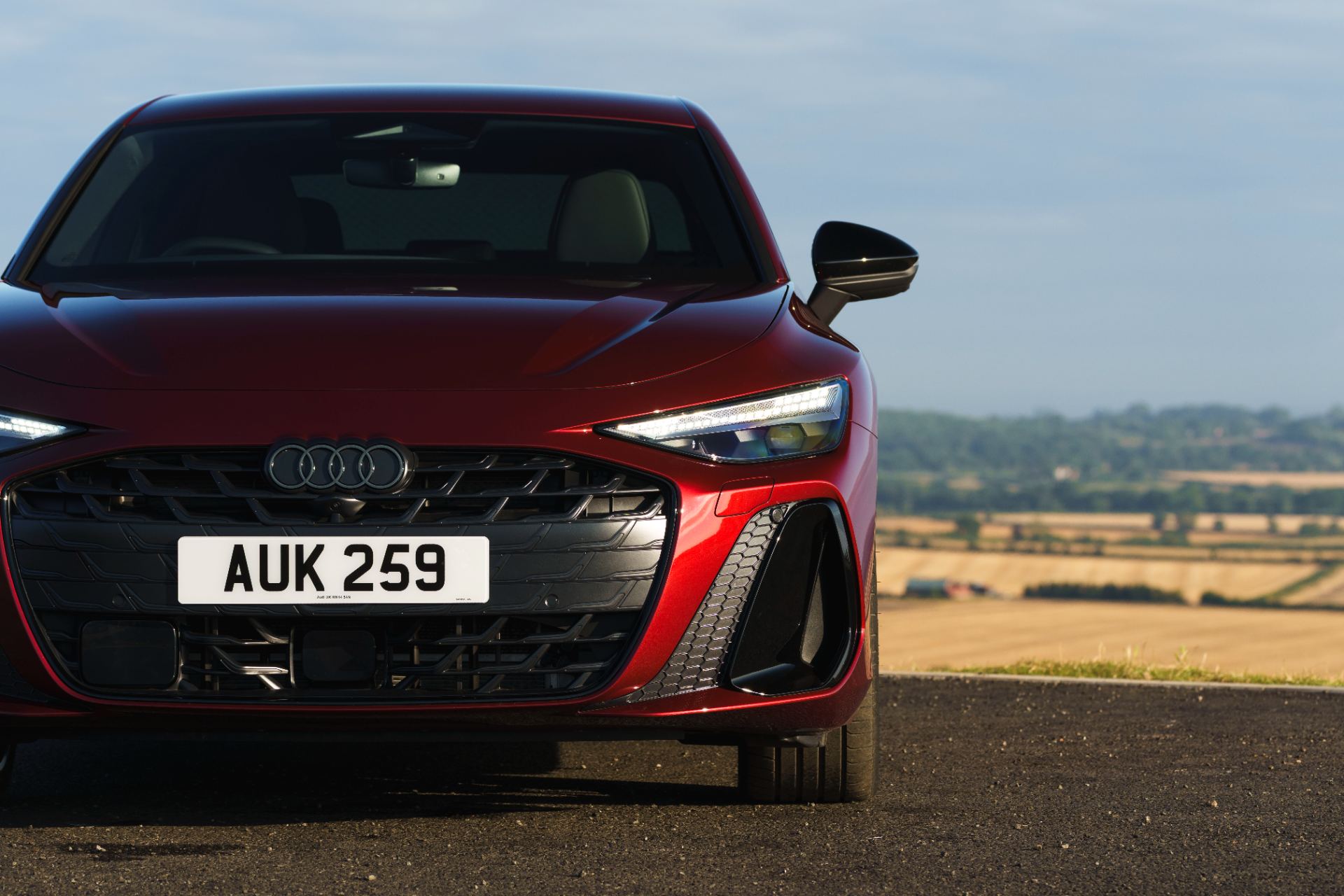 2026 audi a6 saloon e hybrid grille red
