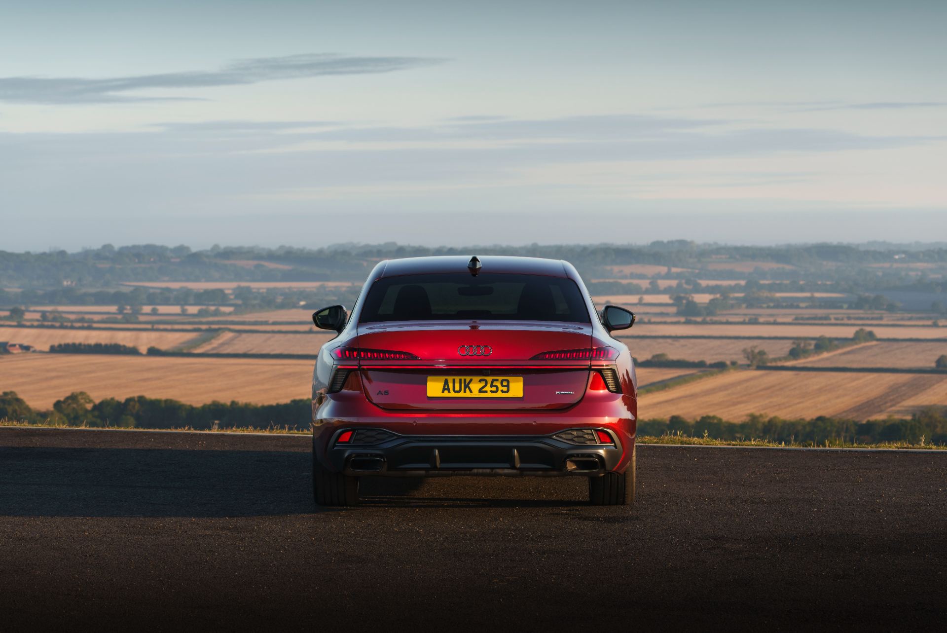 2026 audi a6 saloon e hybrid rear countryside red
