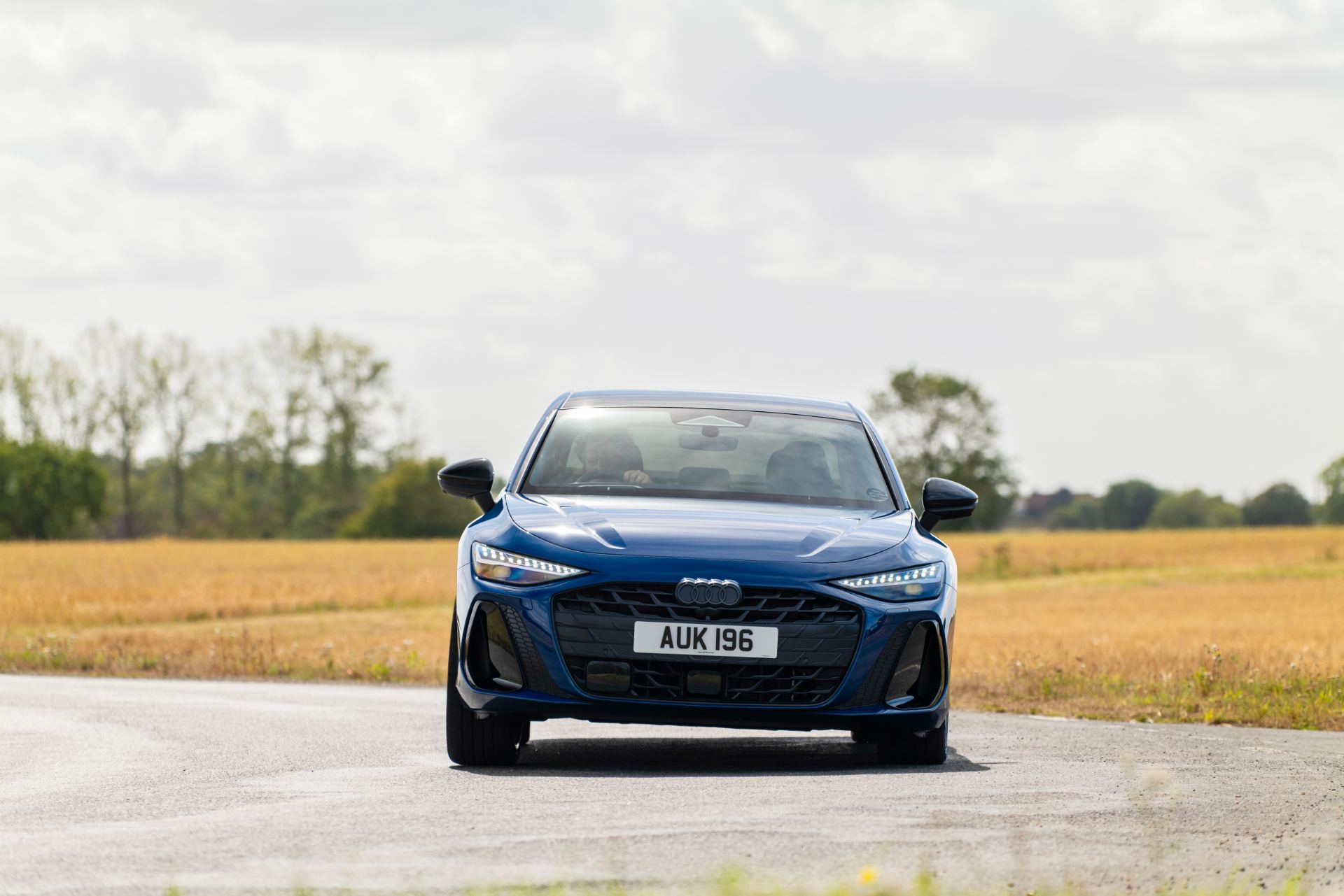 2026 audi a6 saloon front airfield blue