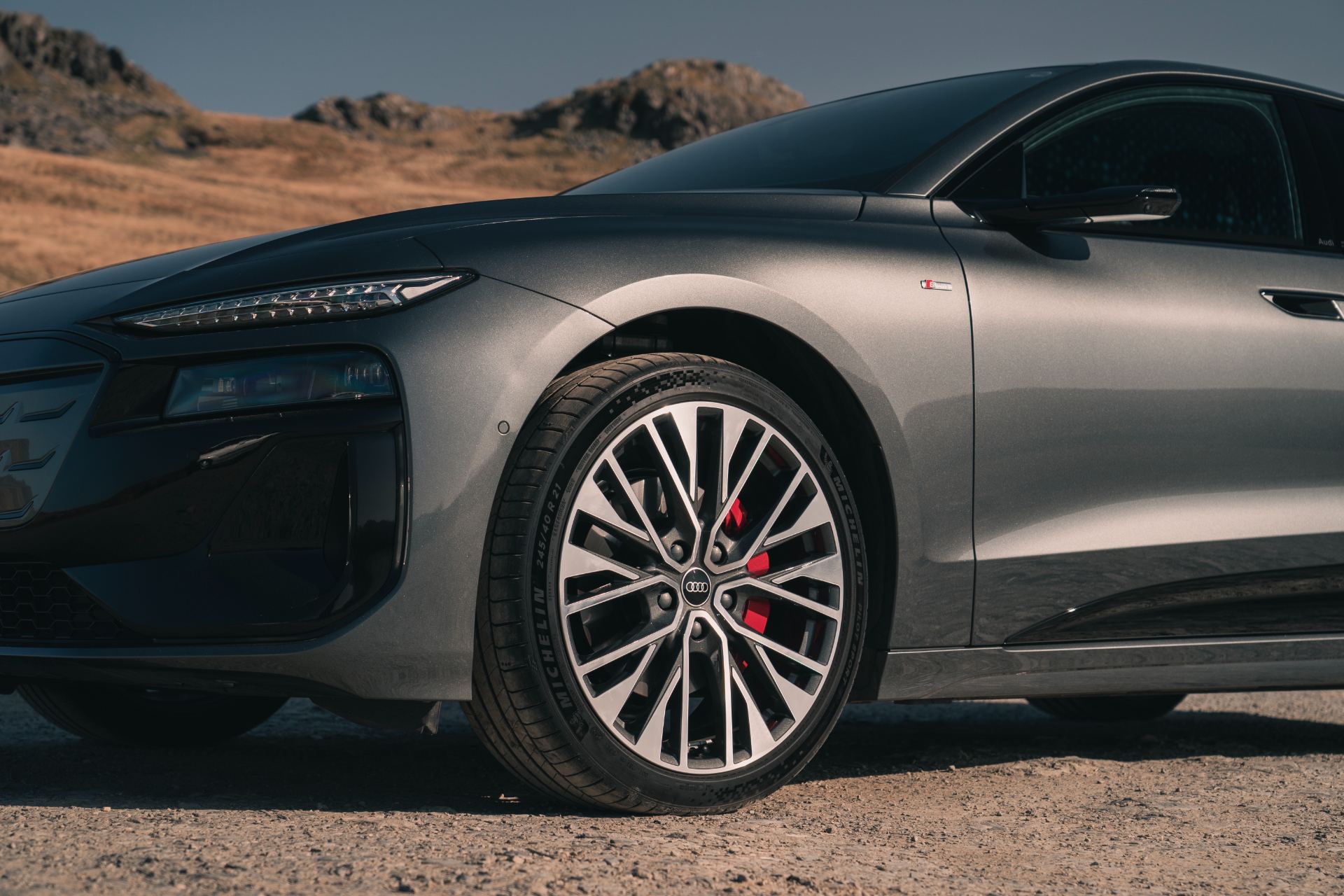 2026 audi a6 sportback e tron front wheel grey
