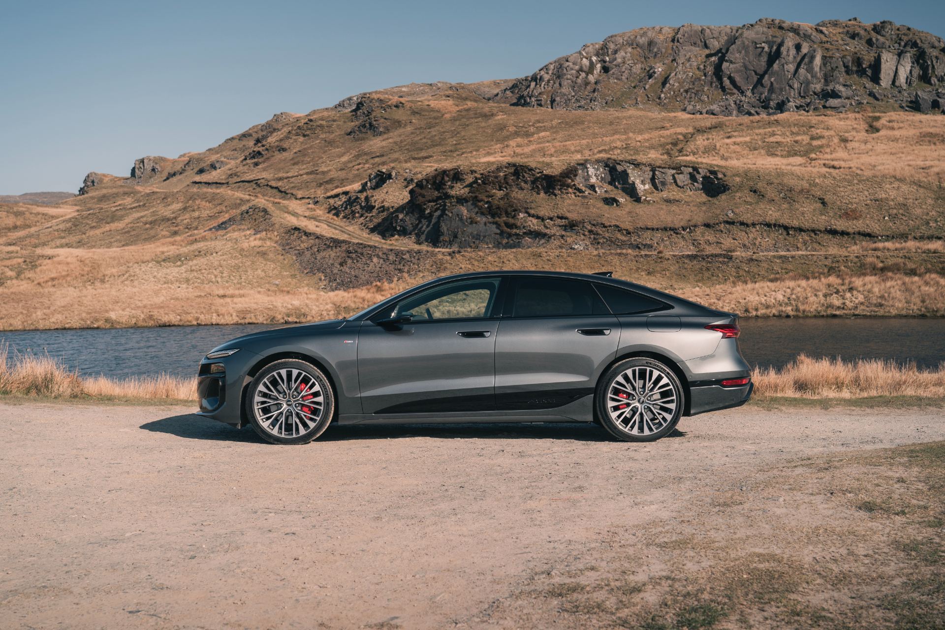 2026 audi a6 sportback e tron side profile lake grey
