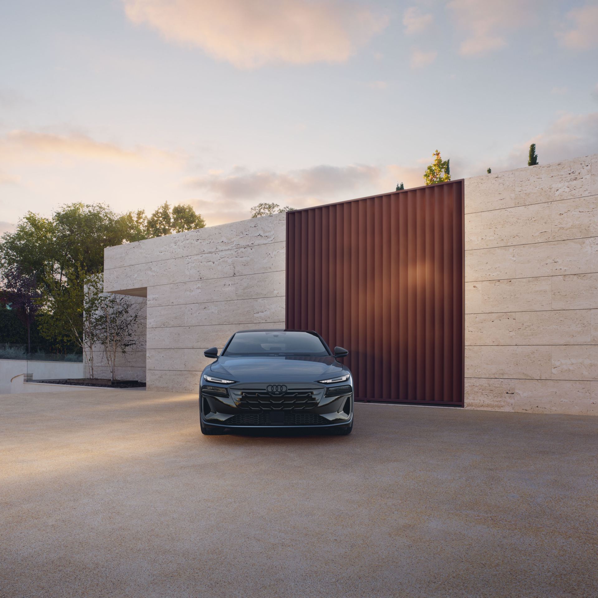 2027 audi a6 sportback e tron front architecture blue grey