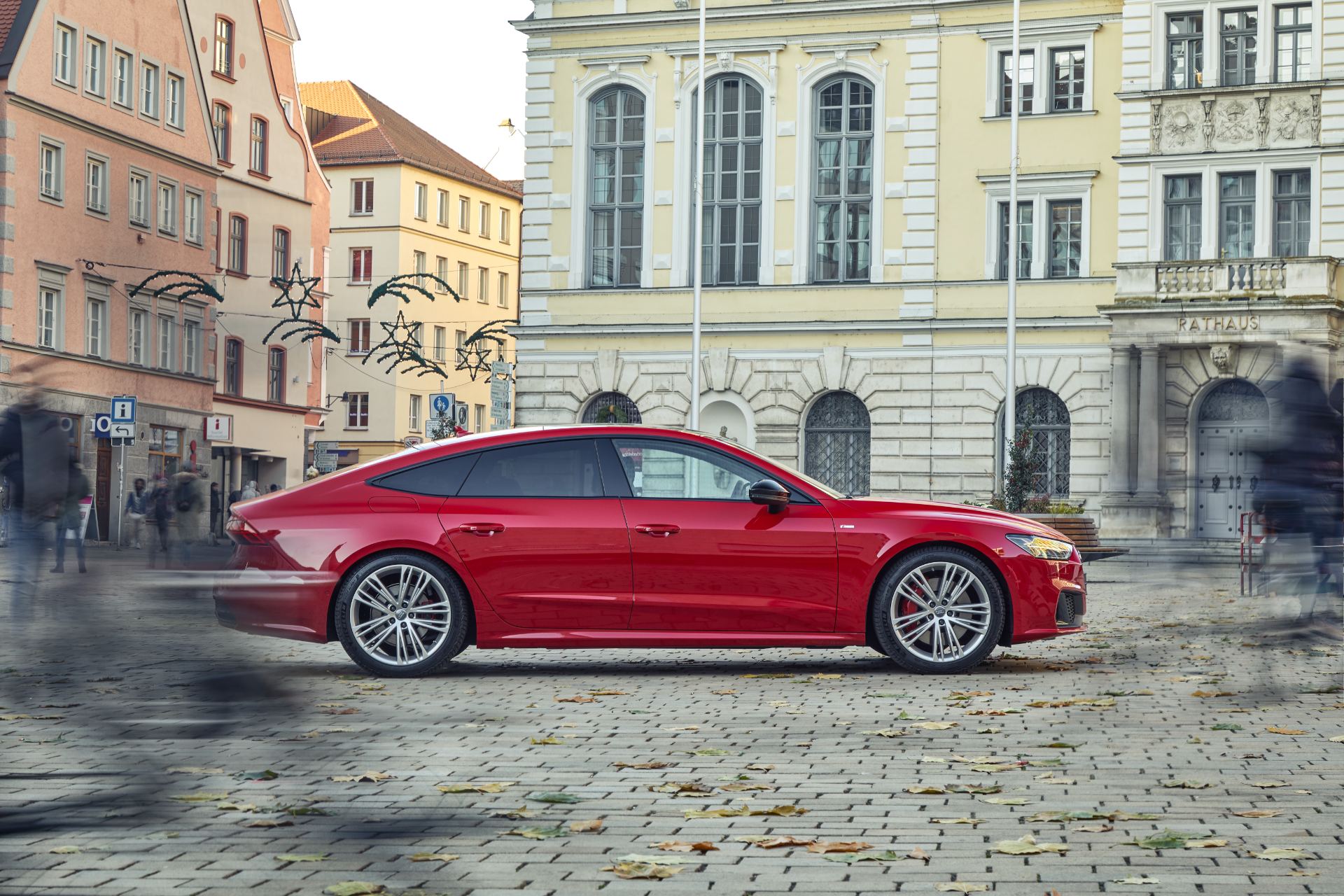 2025 audi a7 sportback side profile town square red