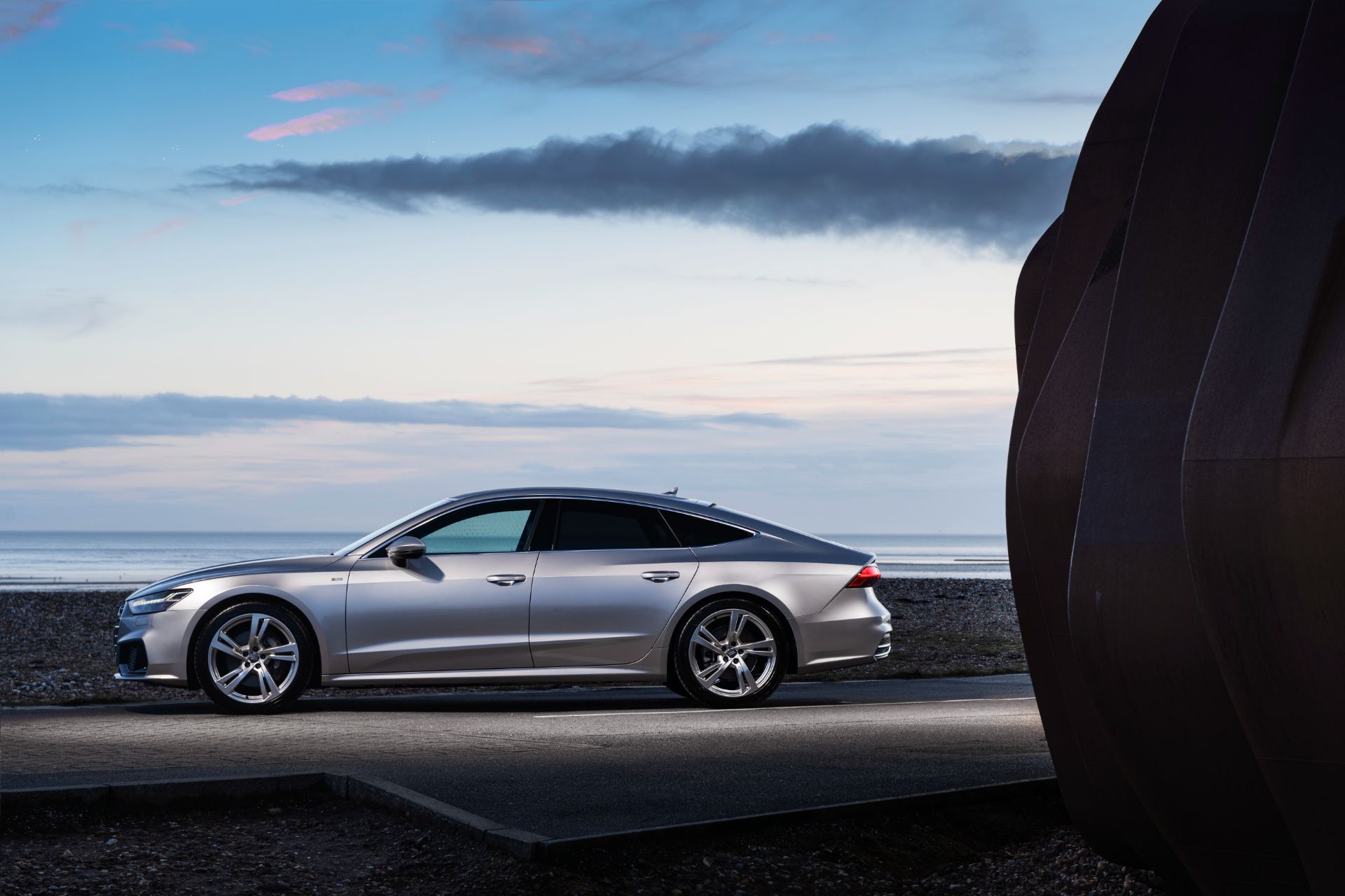 2025 audi a7 sportback side profile coast silver