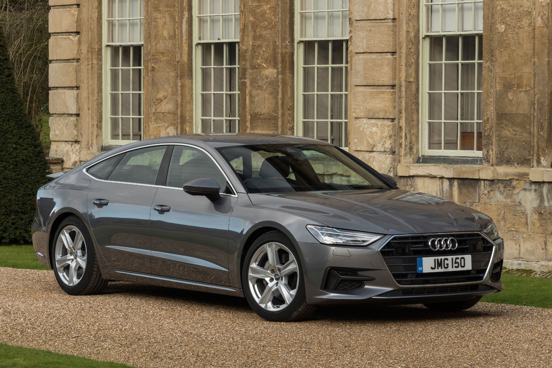 2025 audi a7 sportback front three quarter country house grey