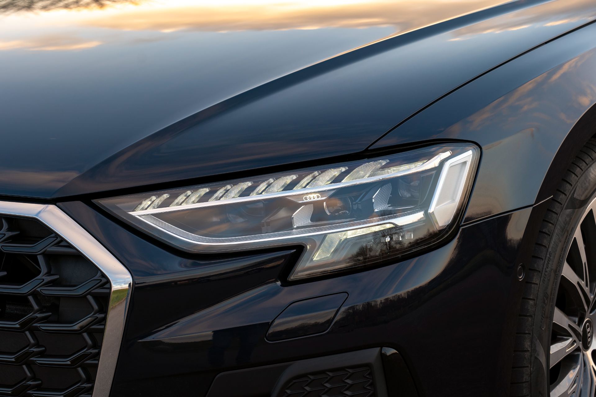 2025 audi a8 headlight close black