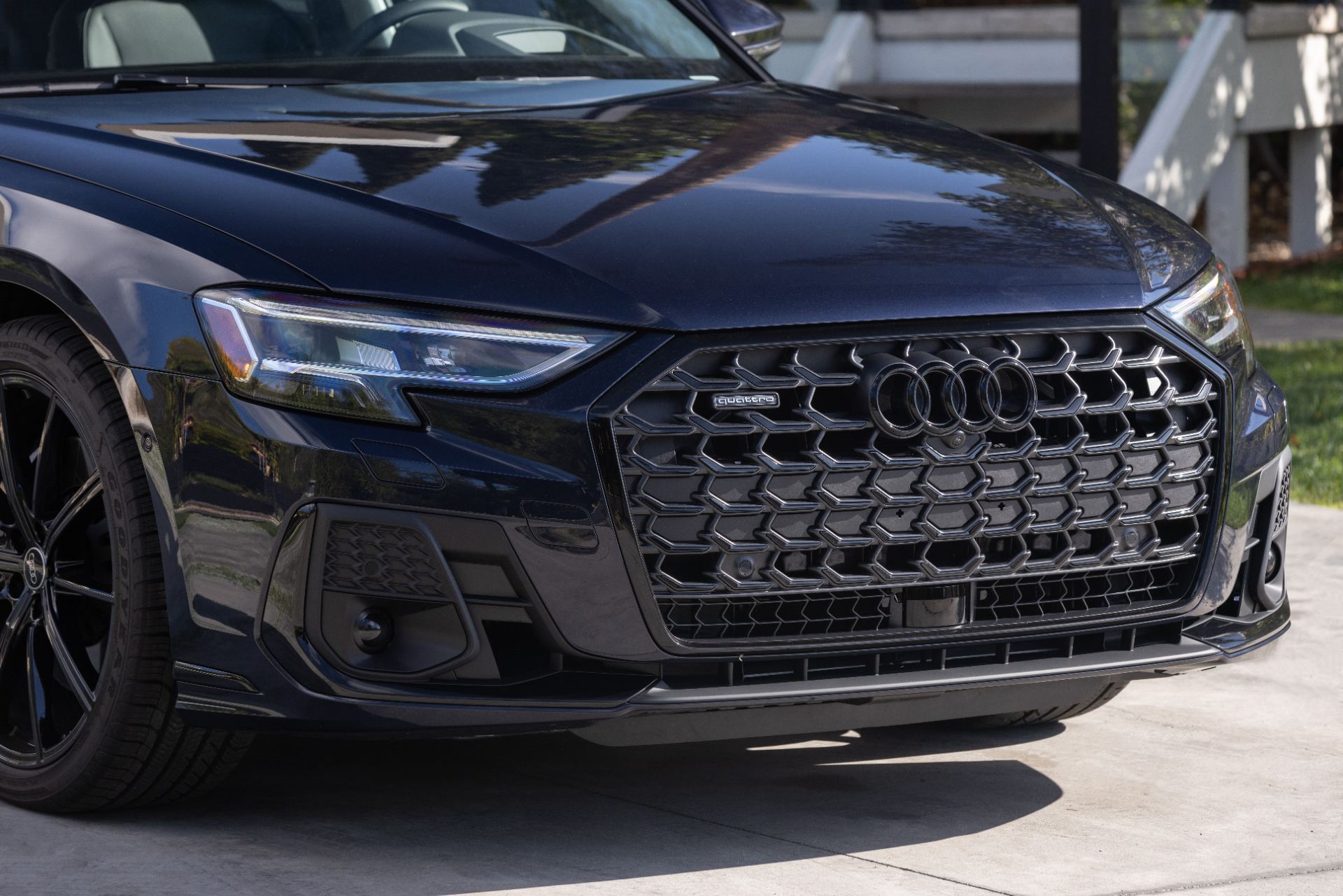 audi a8 l grille headlight dark blue