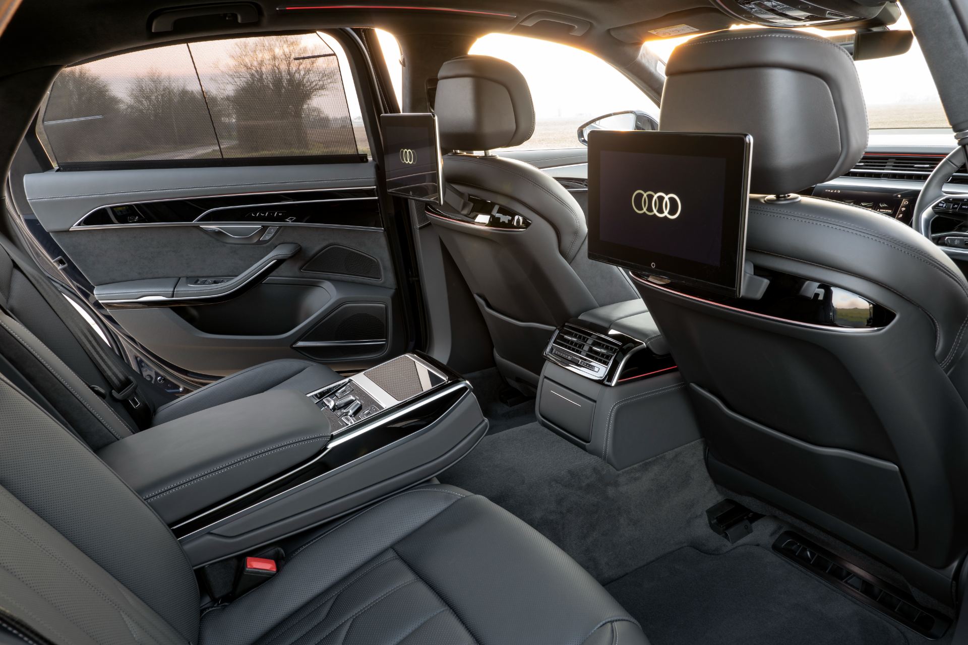 2025 audi a8 l interior rear seats entertainment