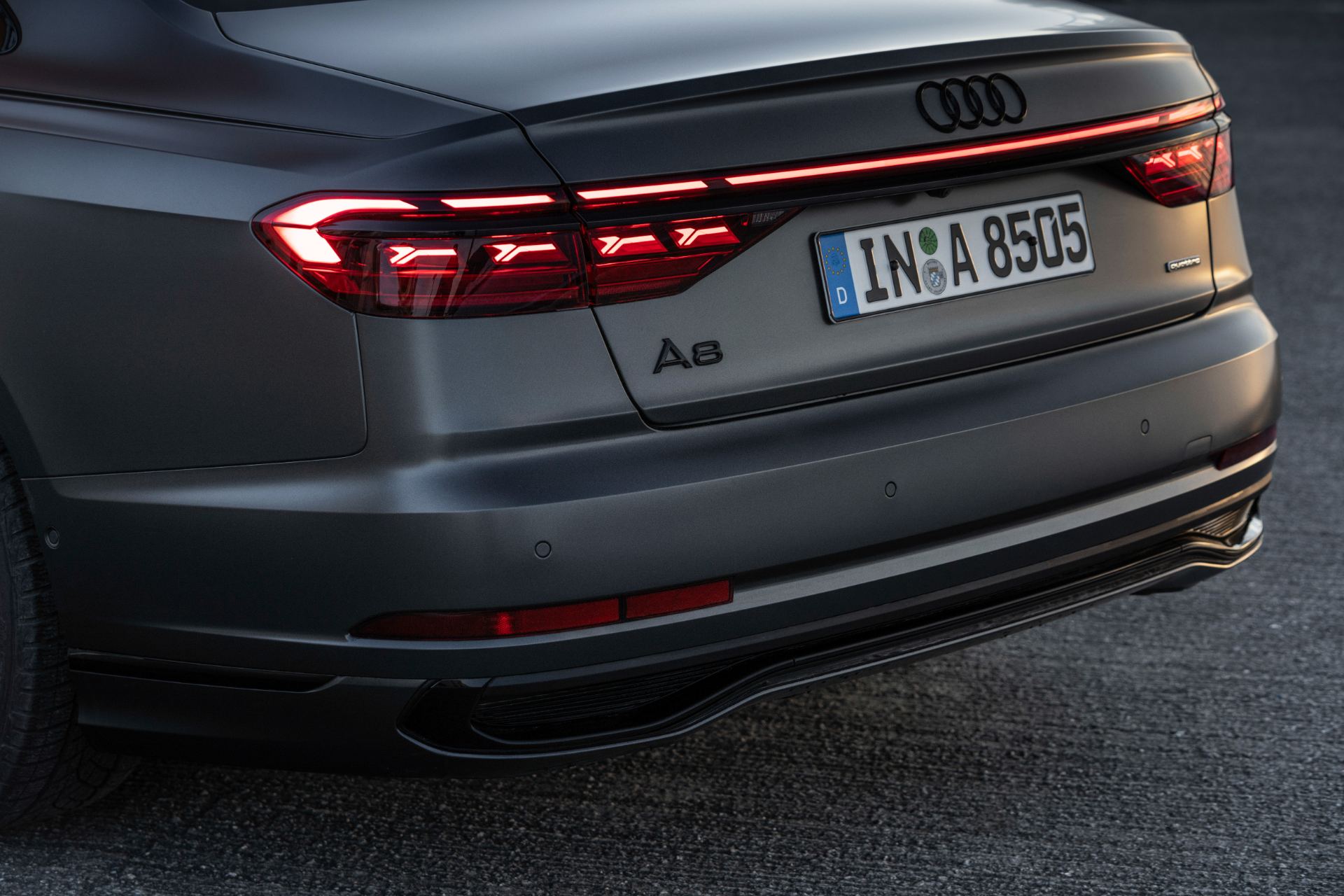 2025 audi a8 rear badge grey
