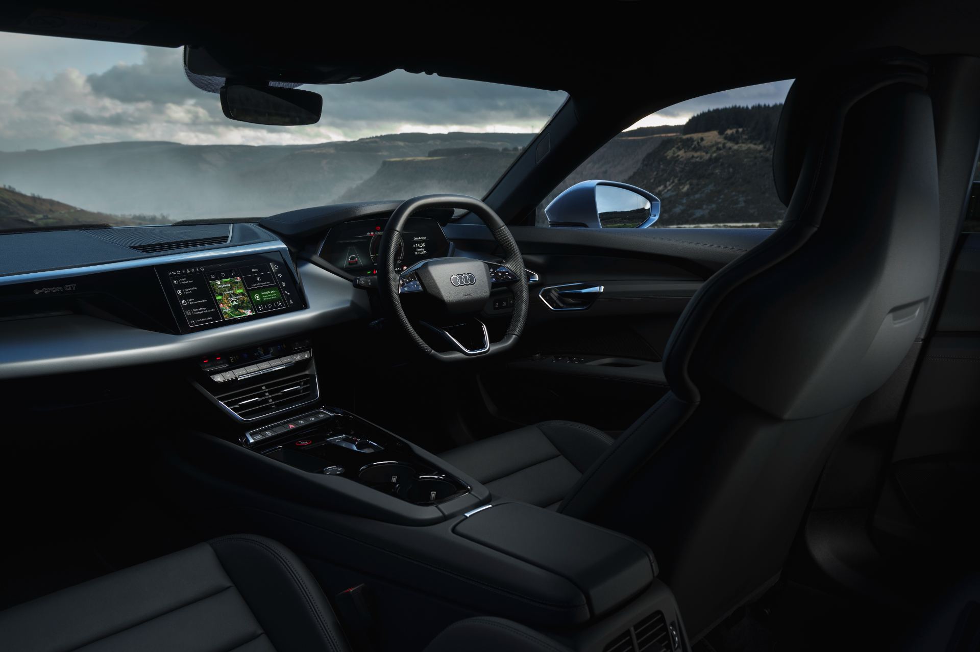 2026 audi e tron gt quattro interior cockpit side view
