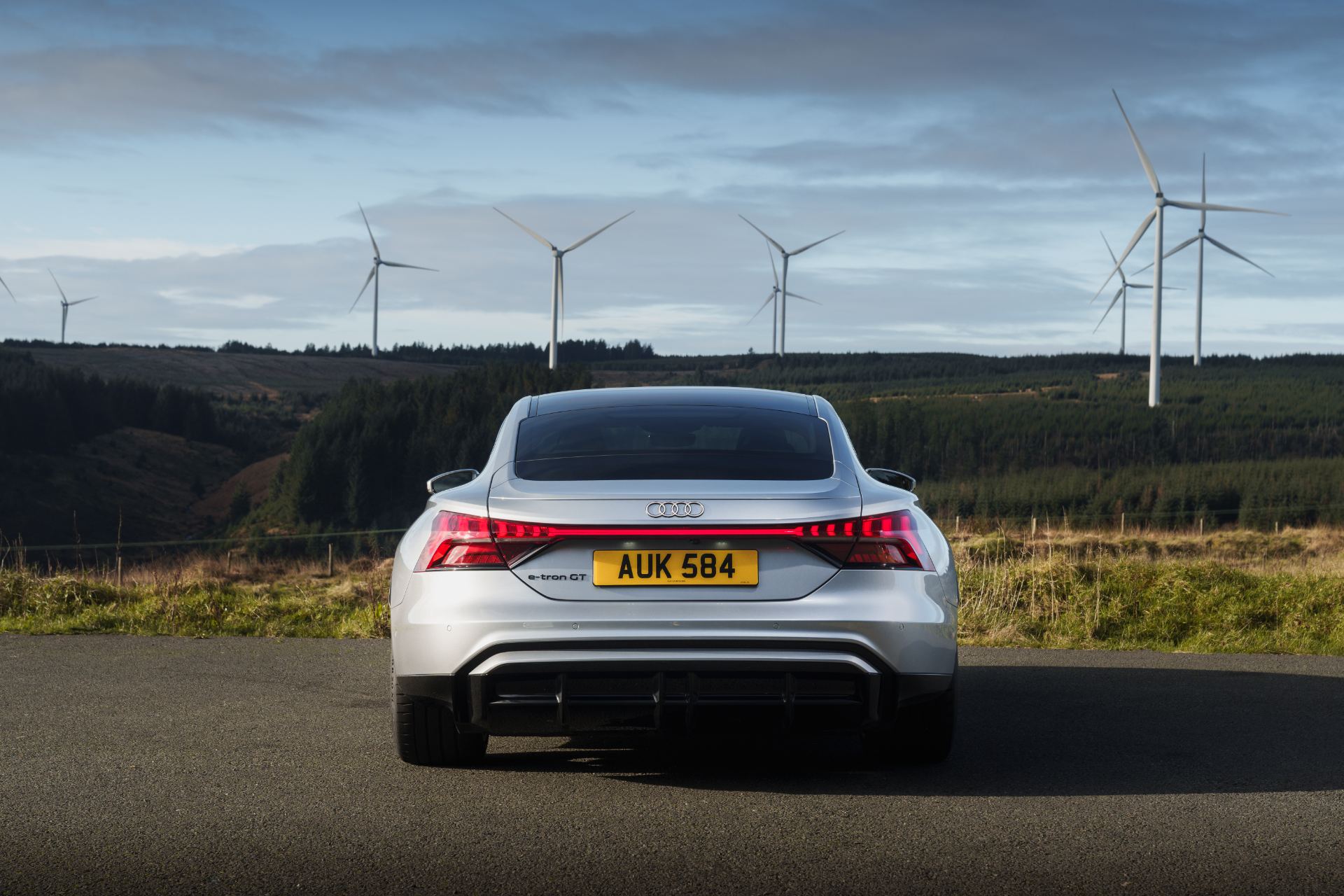 2026 audi e tron gt quattro rear wind farm silver