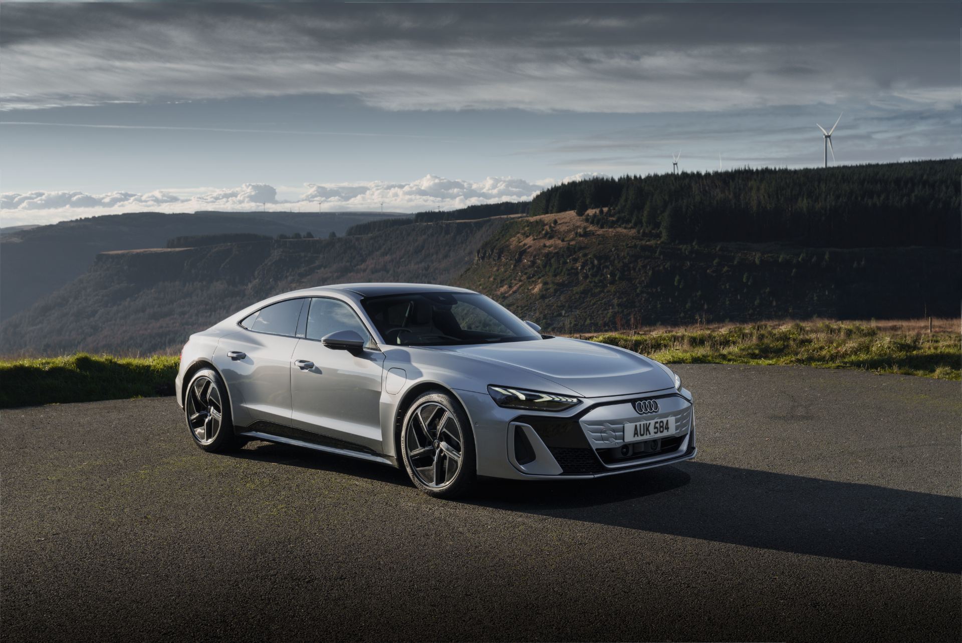 2026 audi e tron gt quattro front three quarter silver