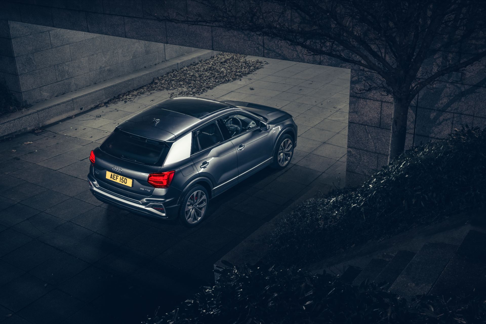 2025 audi q2 overhead courtyard grey