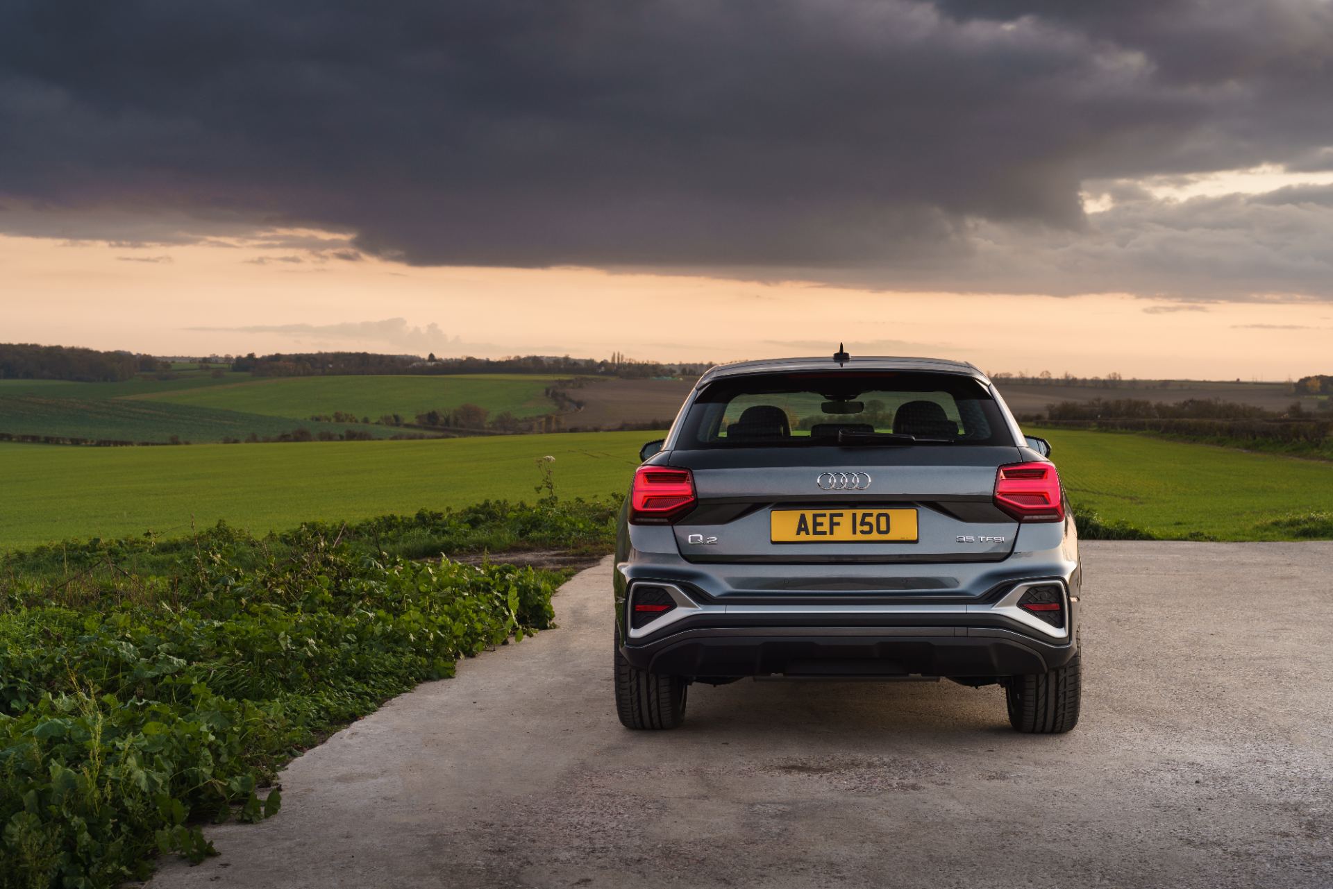 2025 audi q2 rear fields sunset grey