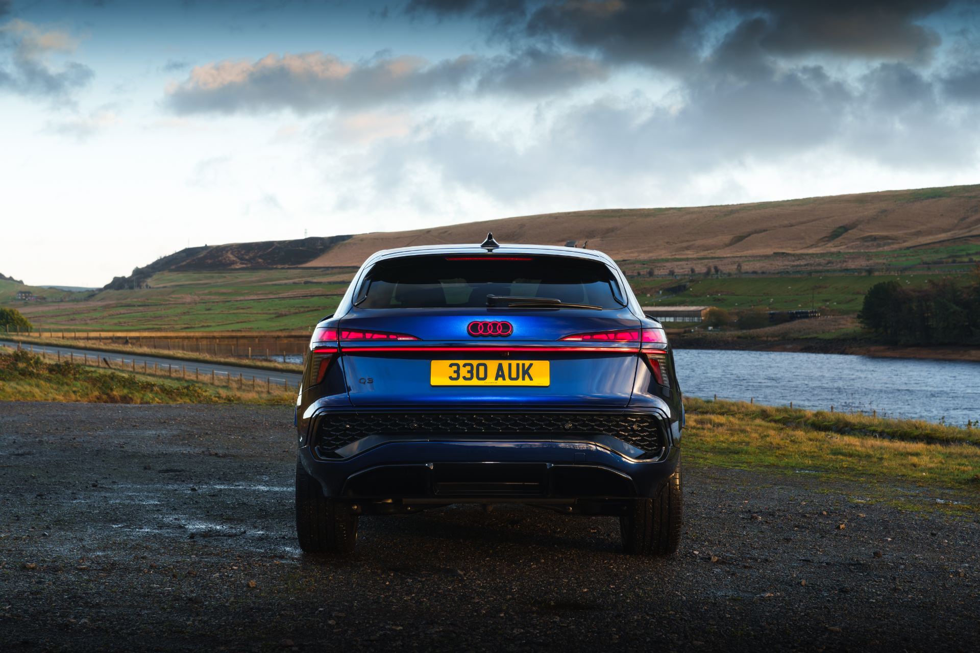 2026 audi q3 sportback e hybrid rear reservoir blue
