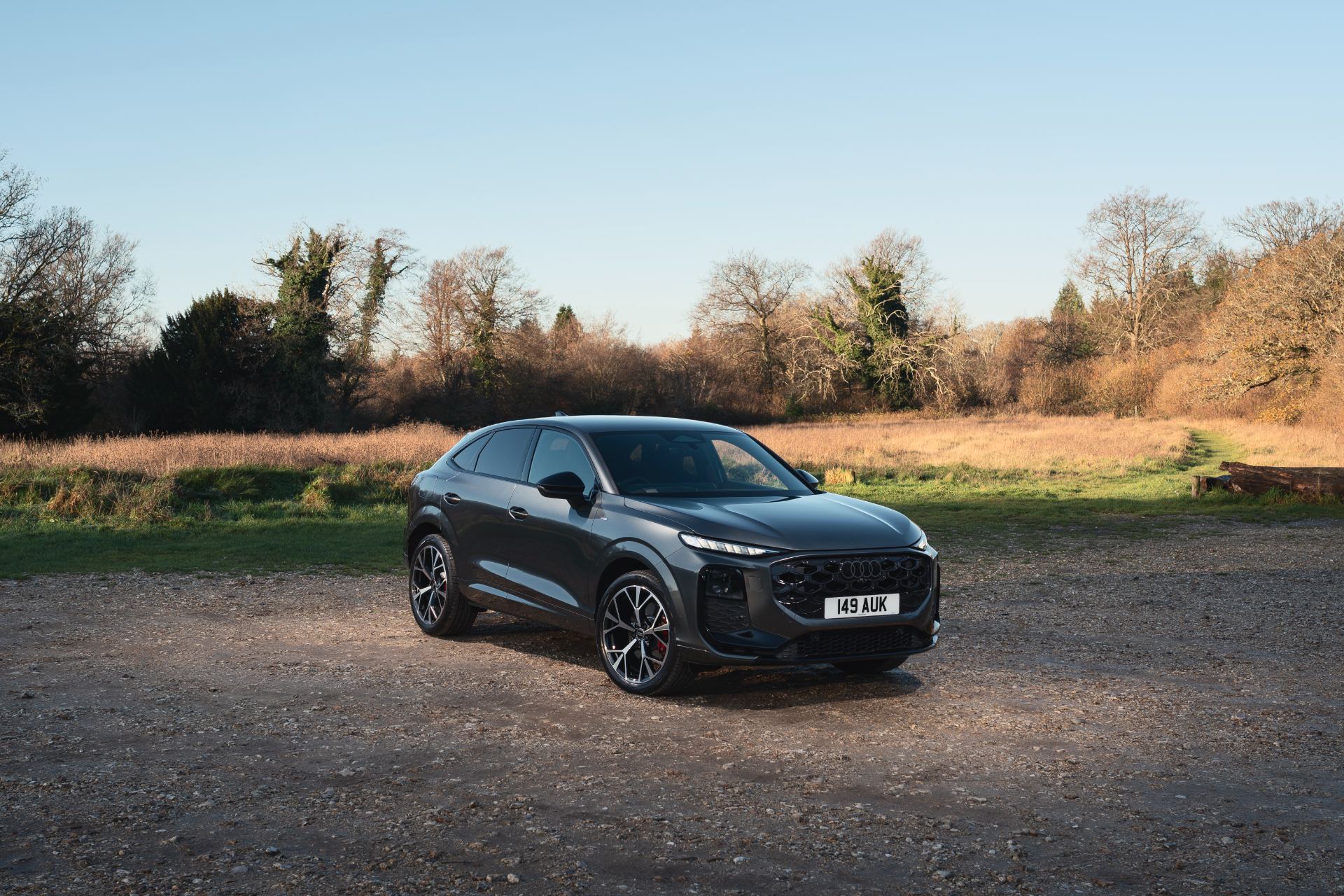 2026 audi q3 sportback front three quarter heathland grey