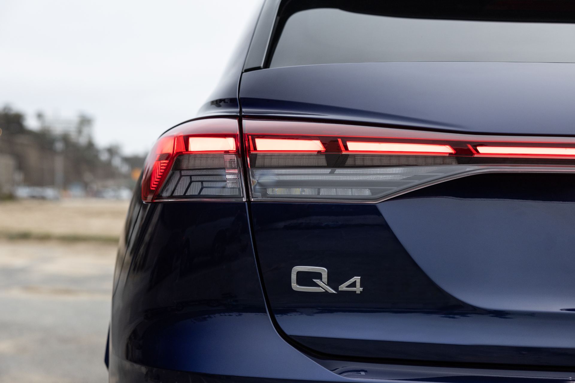 2026 audi q4 e tron taillight q4 badge blue