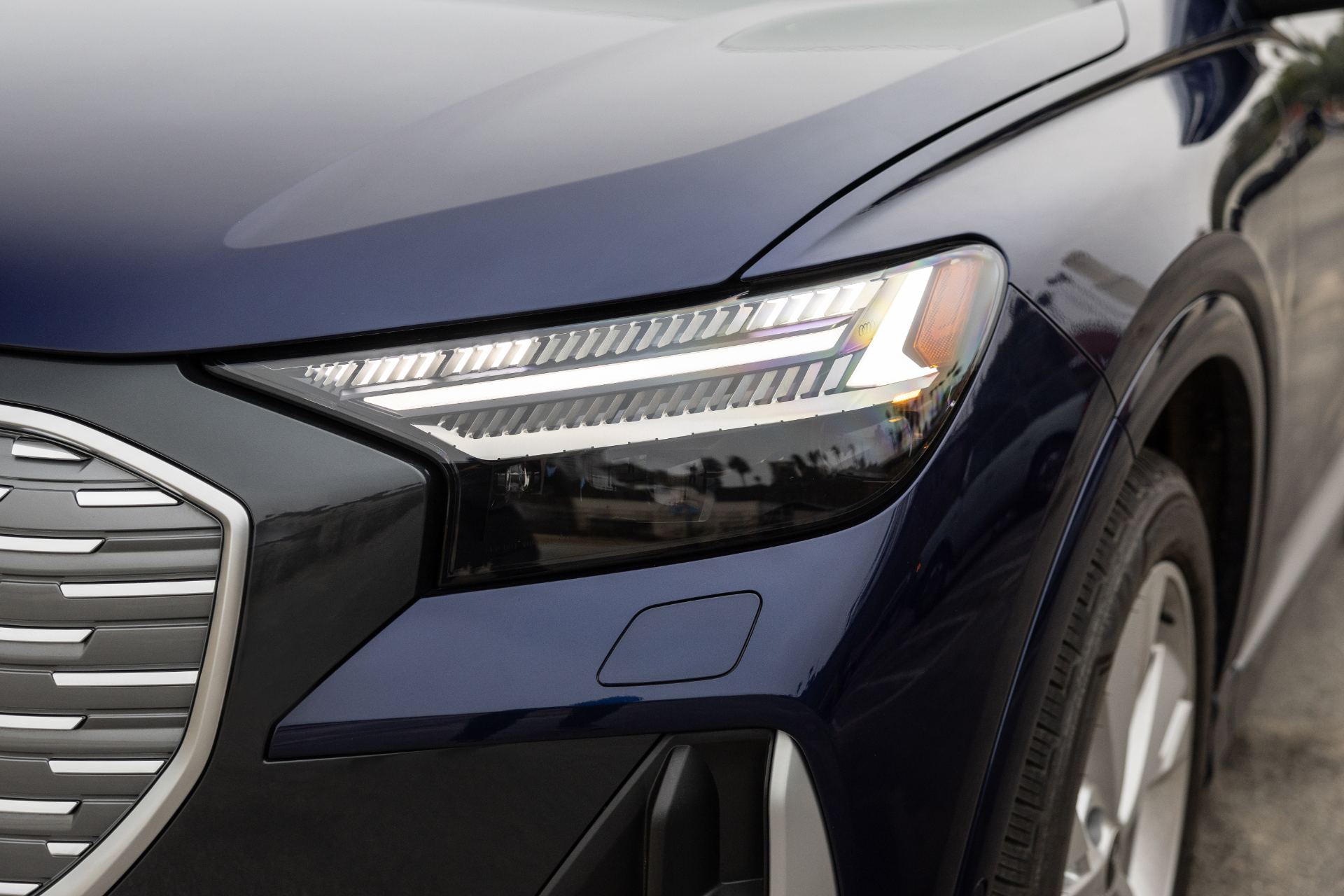 2026 audi q4 e tron headlight blue