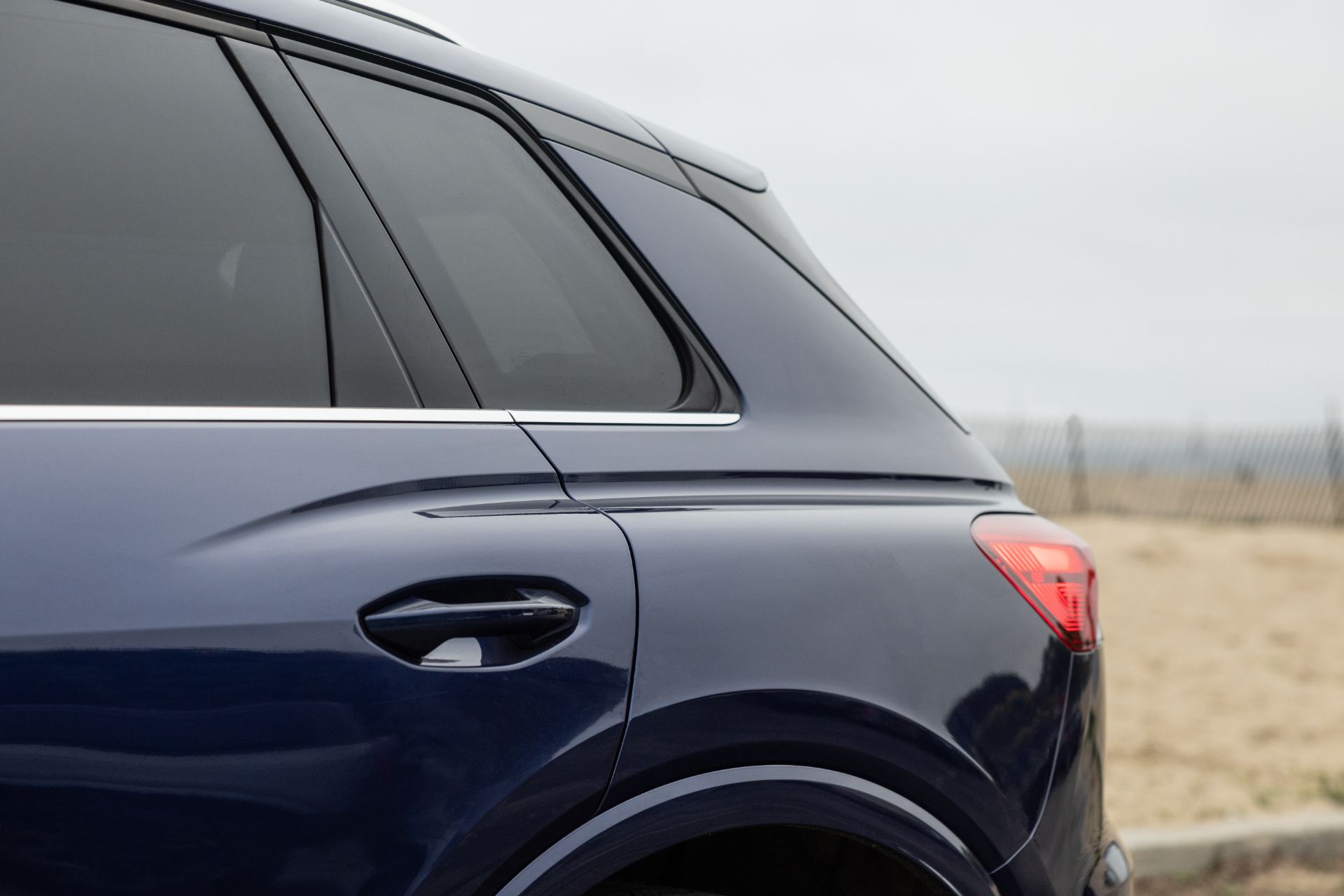 2026 audi q4 e tron rear pillar detail blue