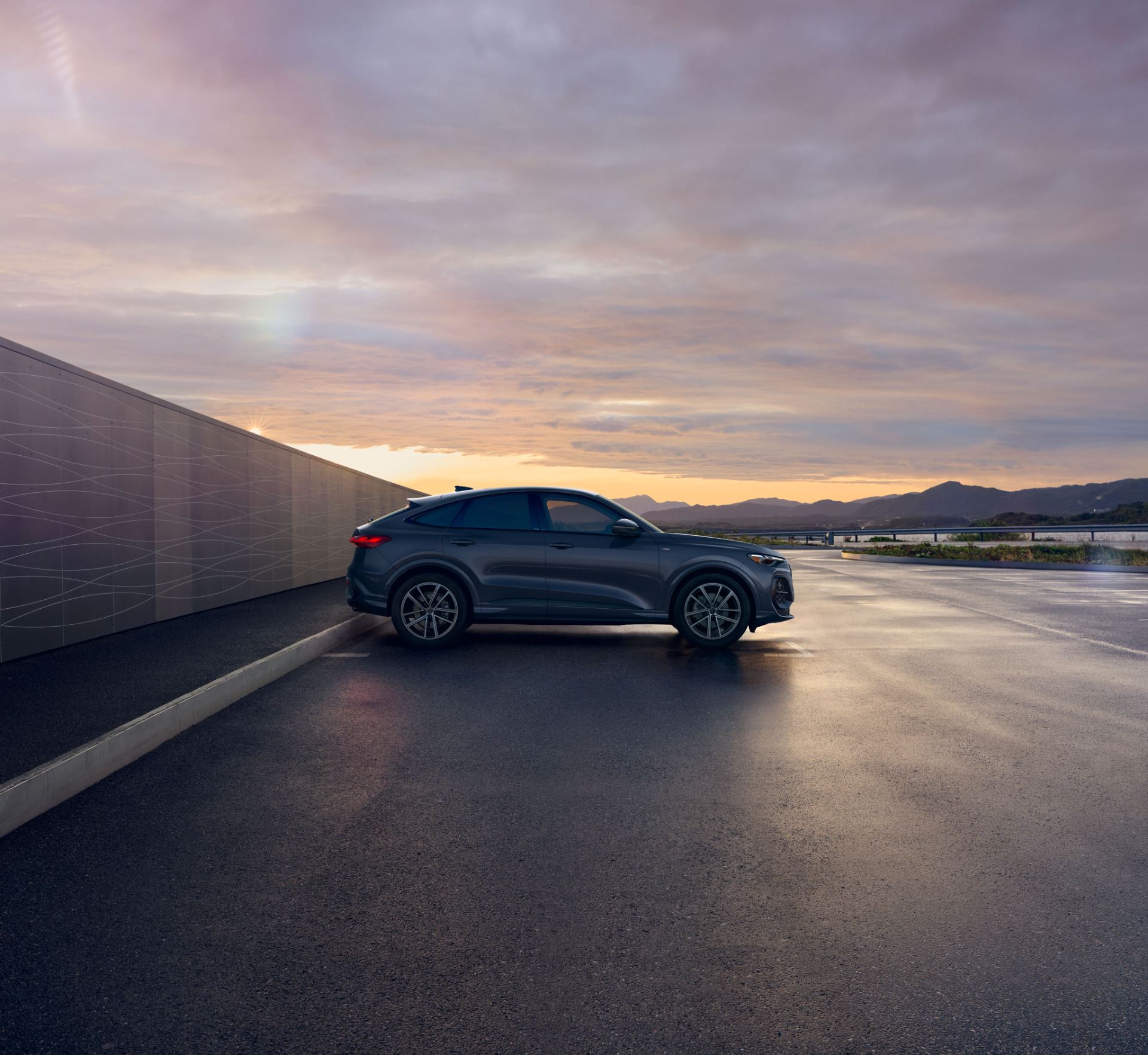 2026 audi q5 sportback side profile sunset grey