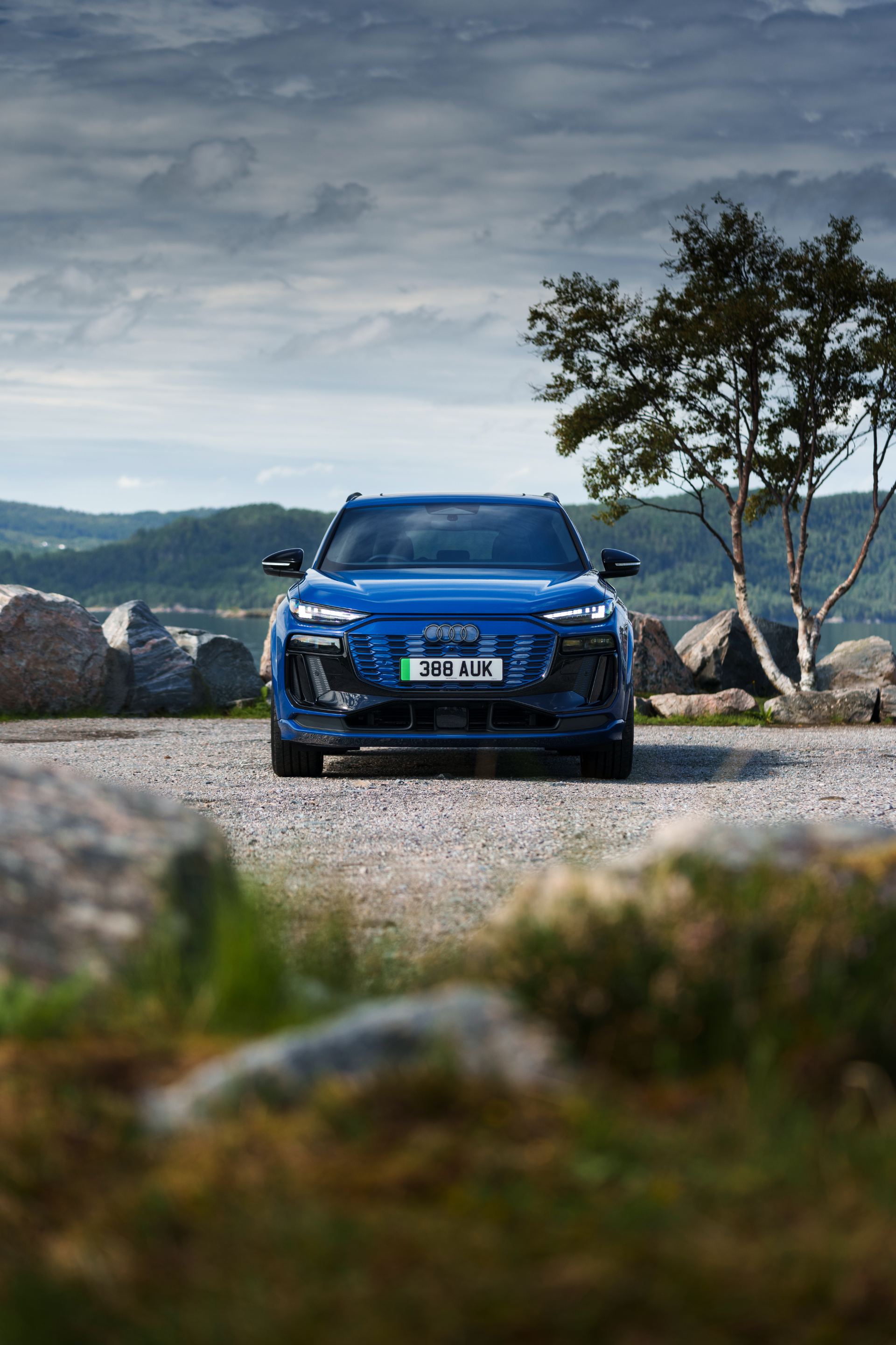 2026 audi q6 e tron front tree blue