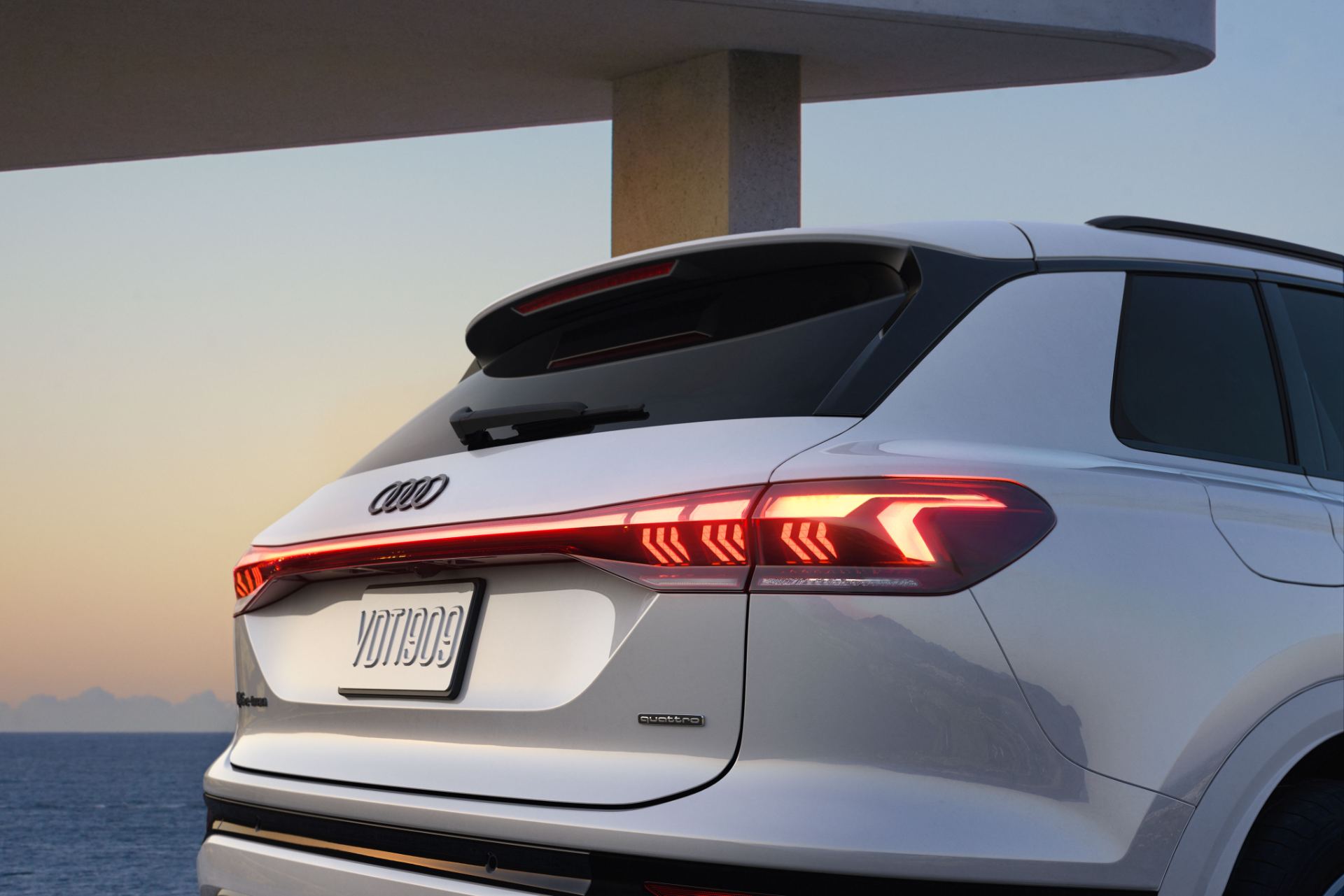2027 audi q6 e tron rear light signature coast white