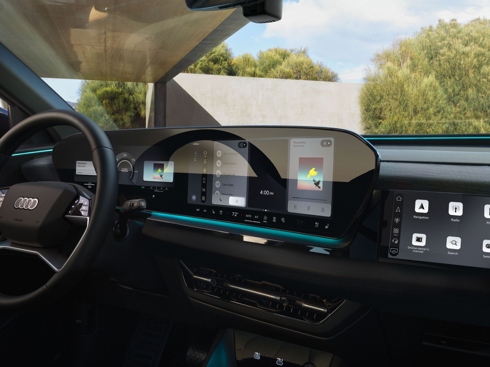 2027 audi q6 e tron interior dashboard passenger display
