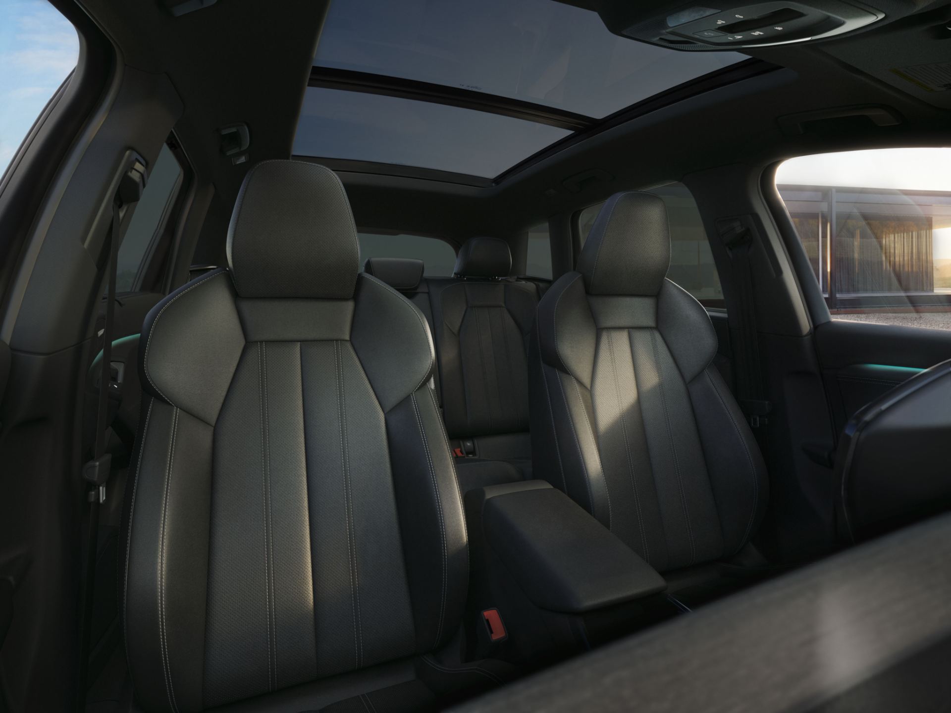 2027 audi q6 e tron interior front seats panoramic roof