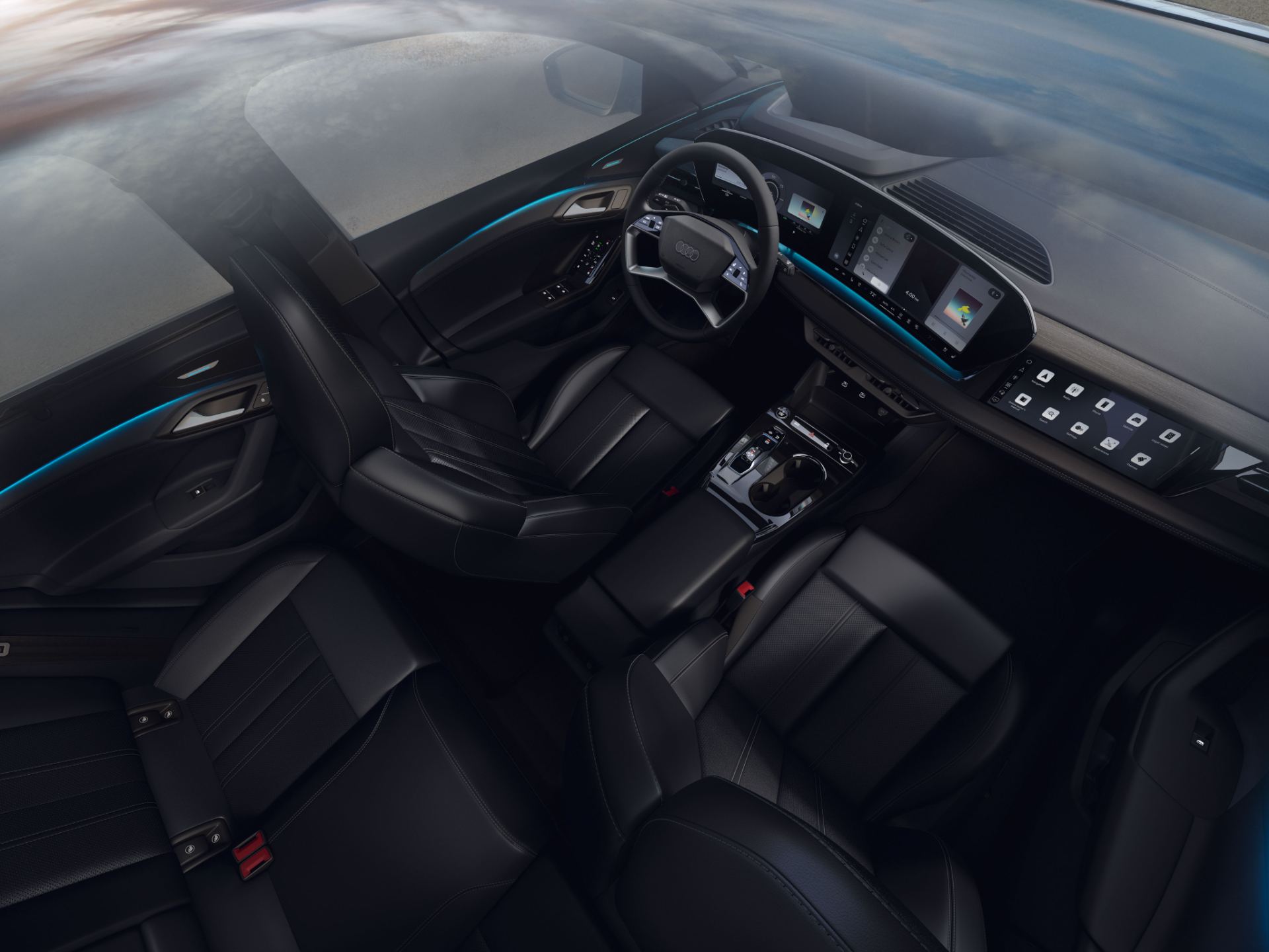 2027 audi q6 e tron interior overhead ambient lighting