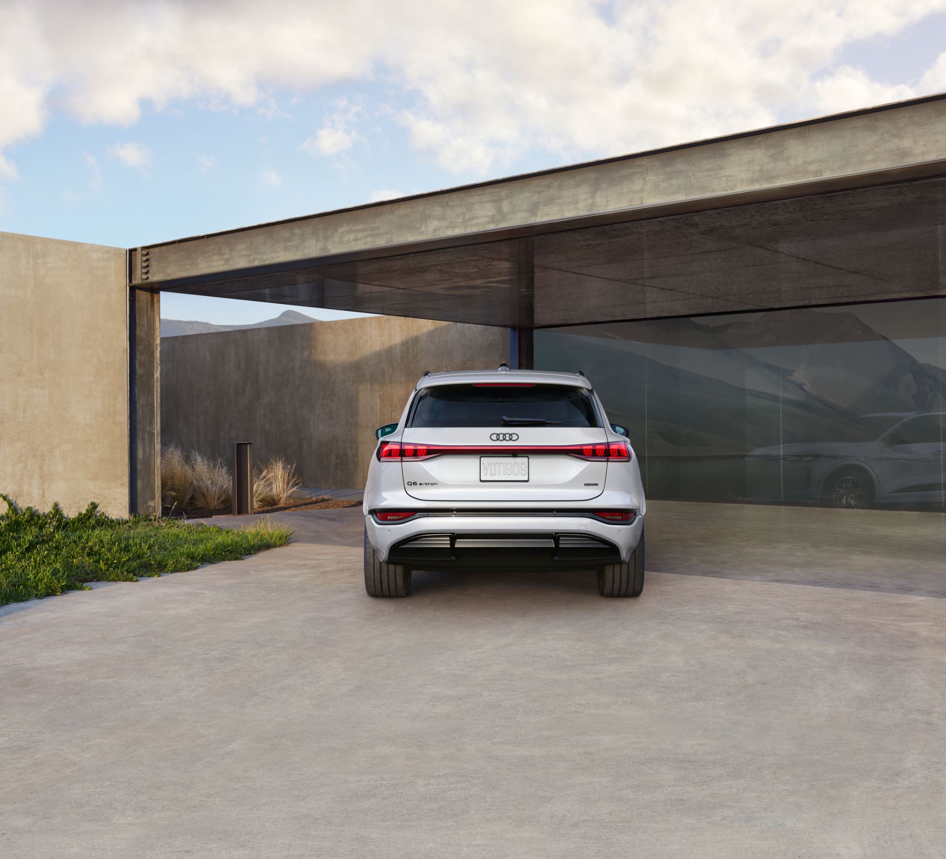 2027 audi q6 e tron rear carport white