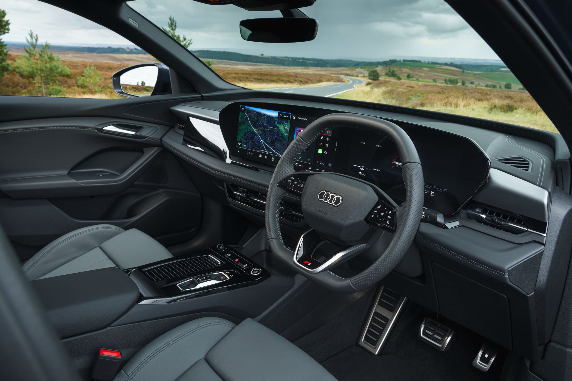 2026 audi q6 sportback e tron interior cockpit side view