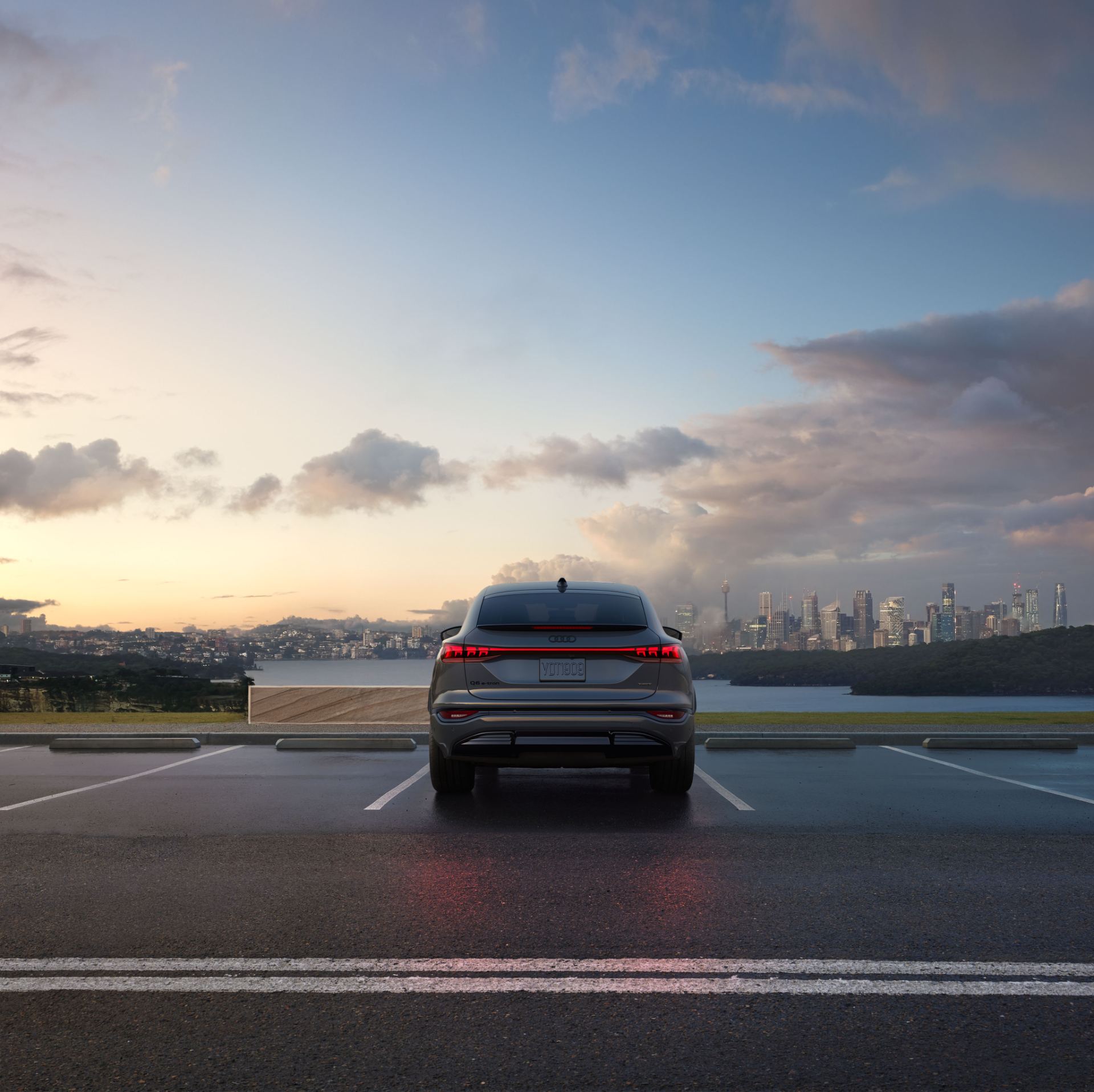 2027 audi q6 sportback e tron rear harbour grey
