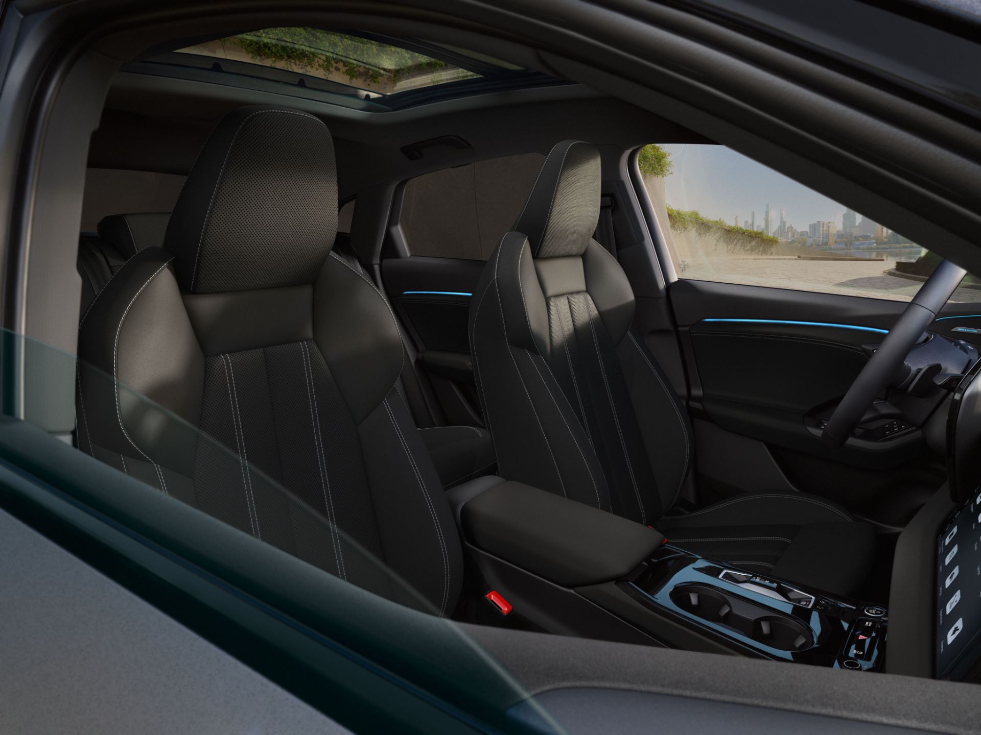 2027 audi sportback e tron interior front seats sunroof