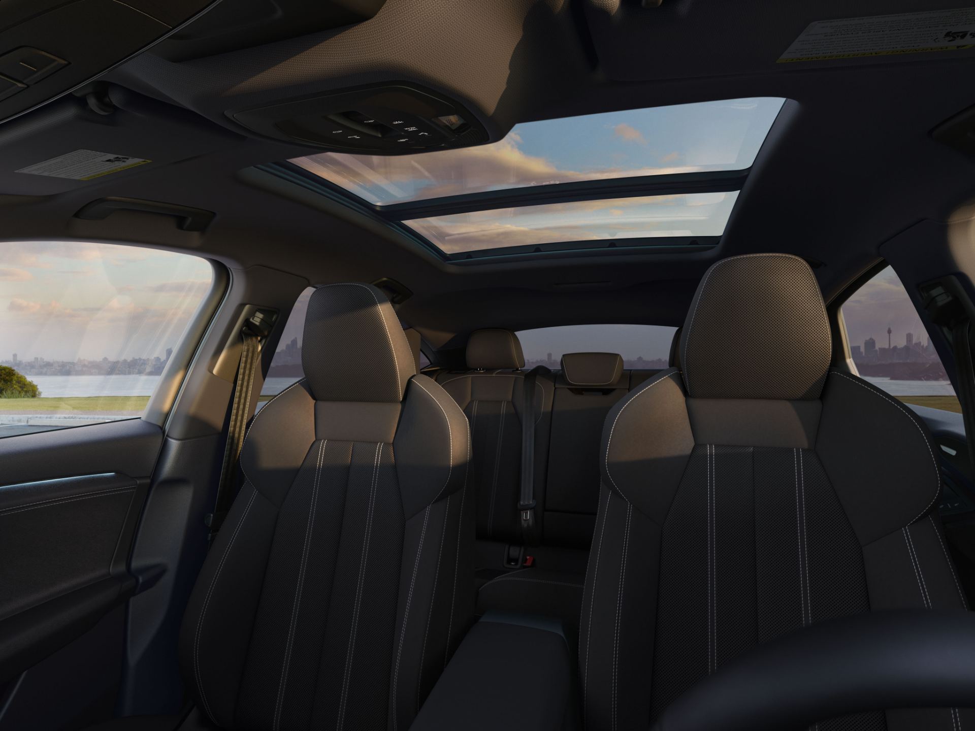 2027 audi q6 sportback e tron interior rear seats panoramic roof