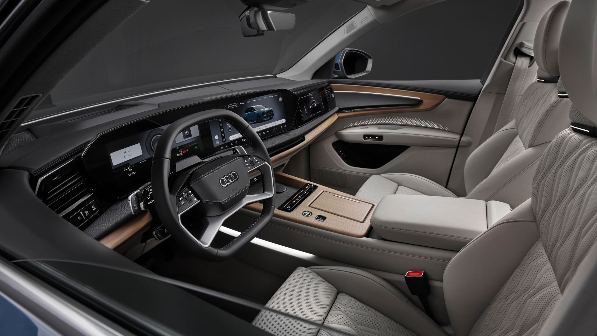 2027 audi q7 interior cockpit light leather