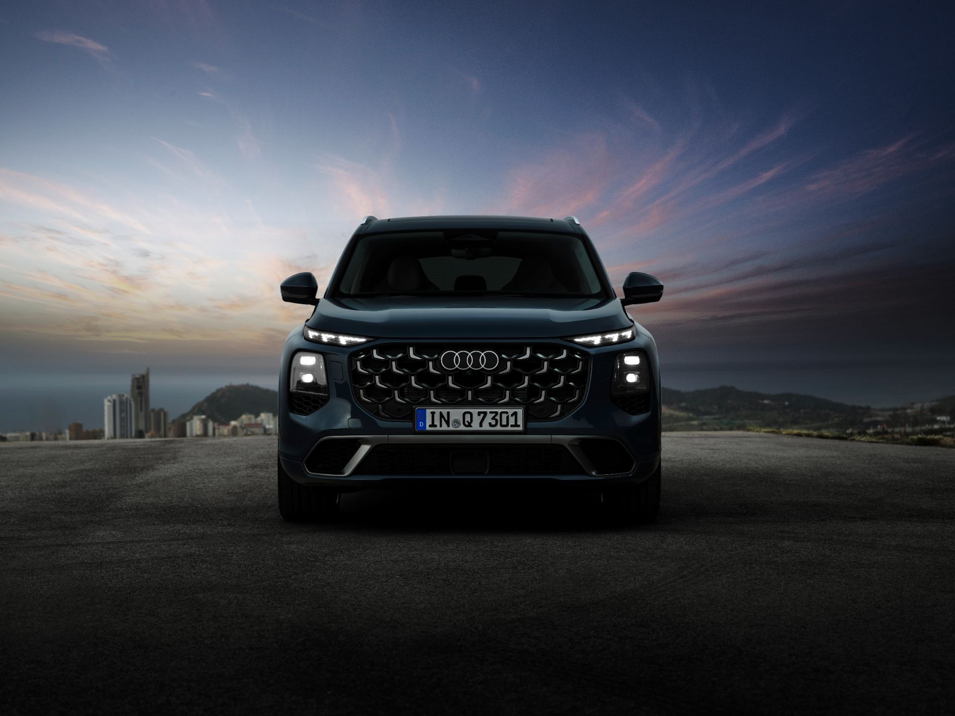 2027 audi q7 front dusk blue