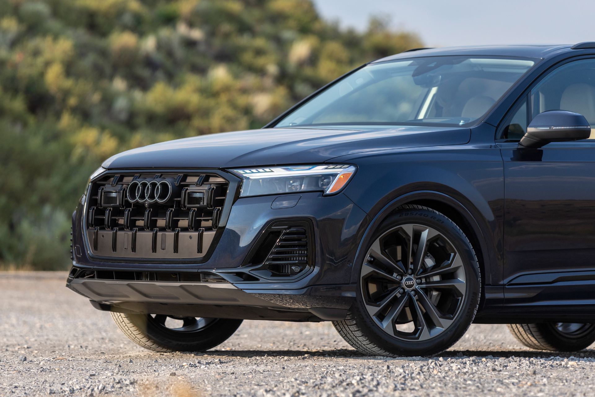 2026 audi q7 front three quarter close blue